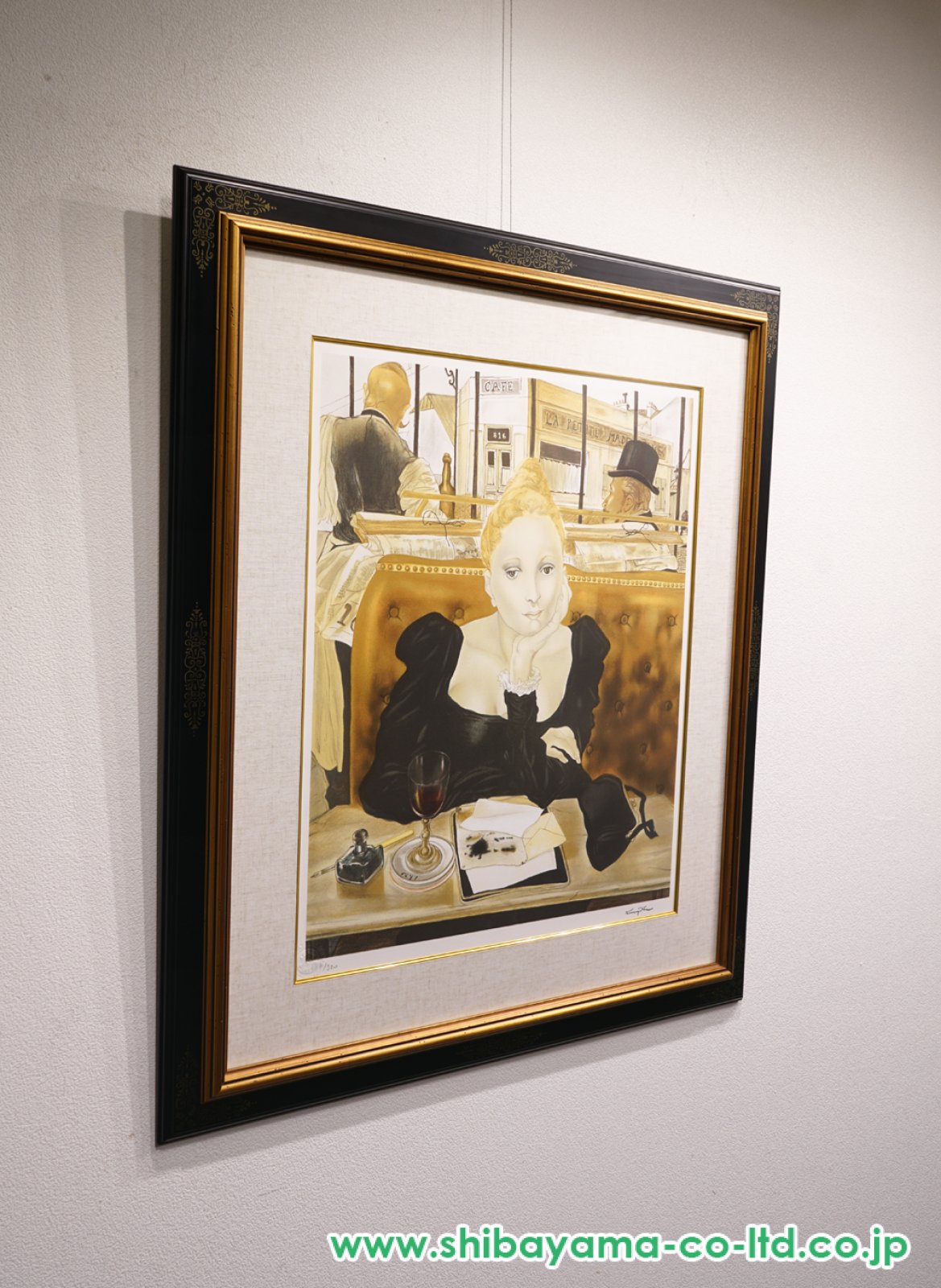 藤田嗣治「カフェ」リトグラフ :: 絵画買取・販売 - シバヤマ