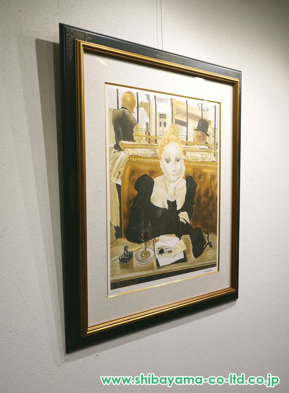 藤田嗣治「カフェ」リトグラフ :: 絵画買取・販売 - シバヤマ