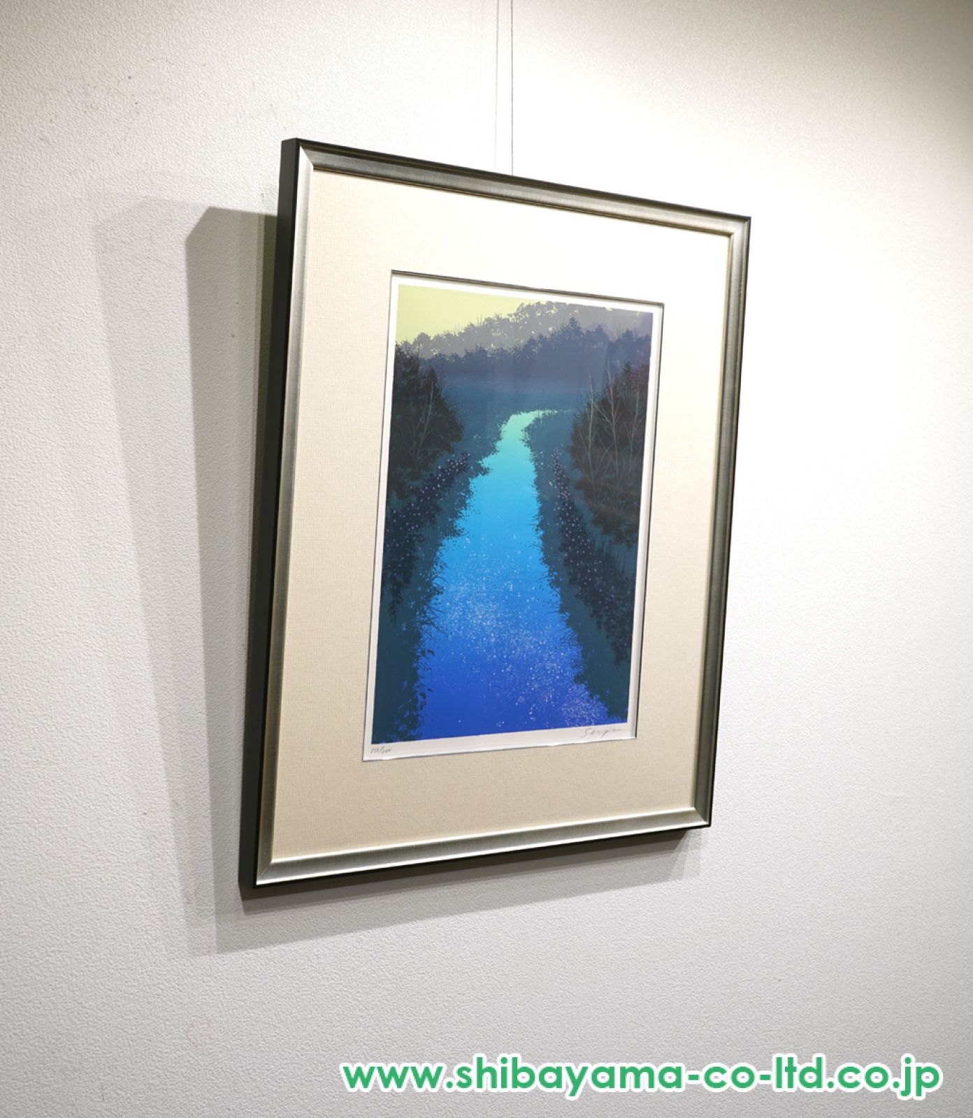 千住博先生　水　リトグラフ　額装　日本画　千住博 千住博「水」リトグラフ 絵画買取・販売の小竹美術