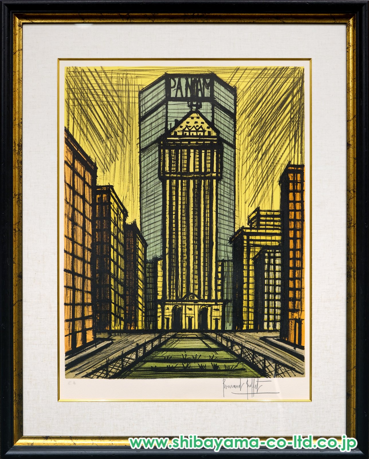 ベルナール・ビュッフェ「New York, La Panam」リトグラフ