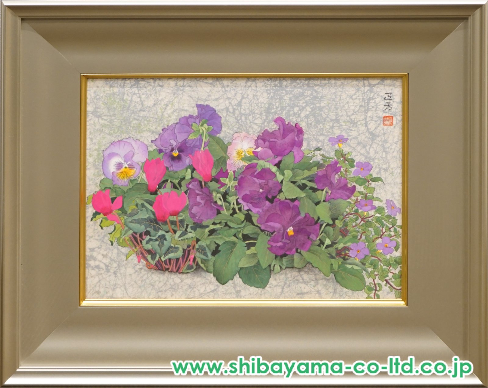 大竹正芳「春の華」日本画 4号 :: 絵画買取・販売 - シバヤマ