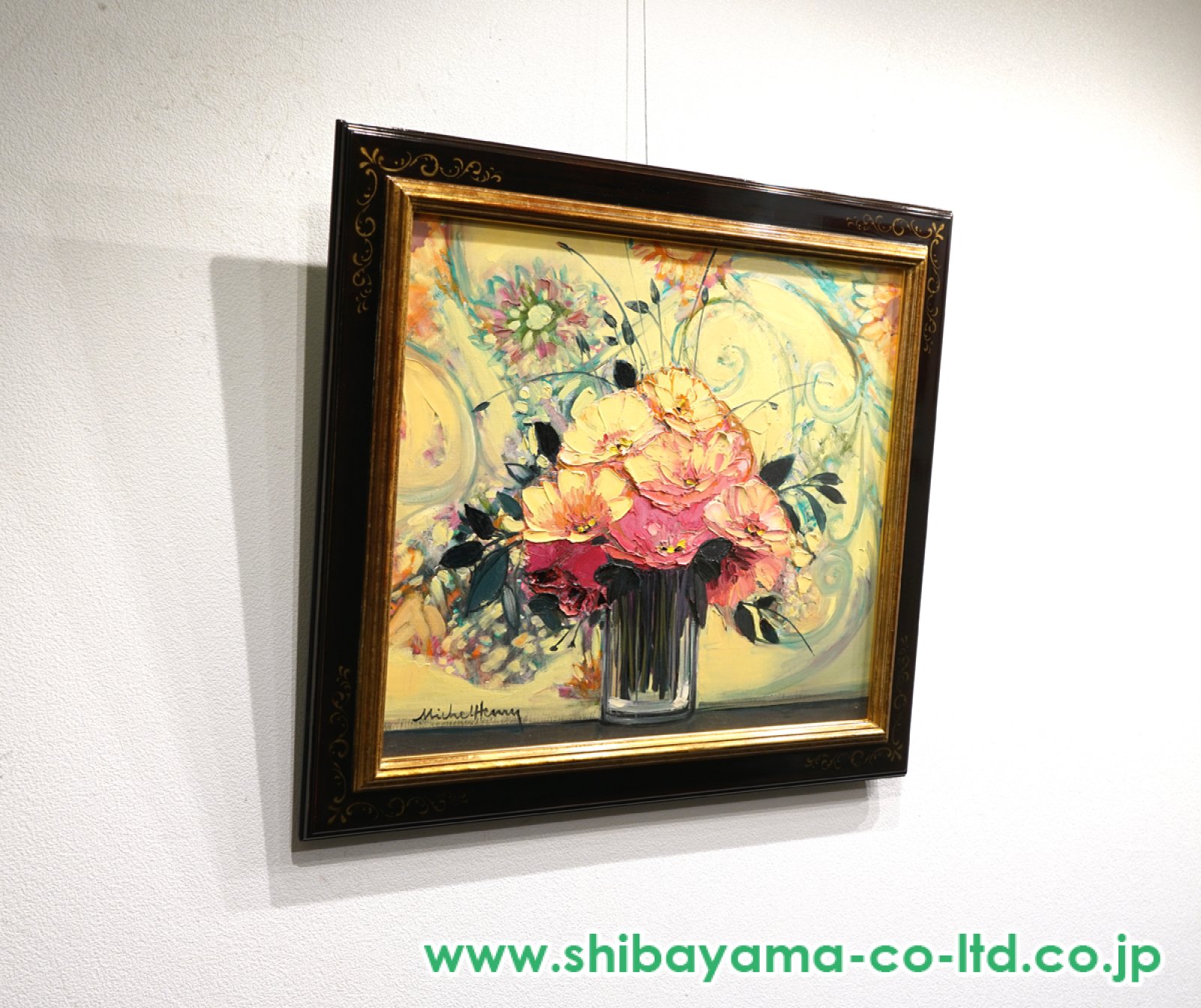 ミッシェル・アンリ「金色のバラ」油彩 10号 :: 絵画買取・販売 - シバヤマ
