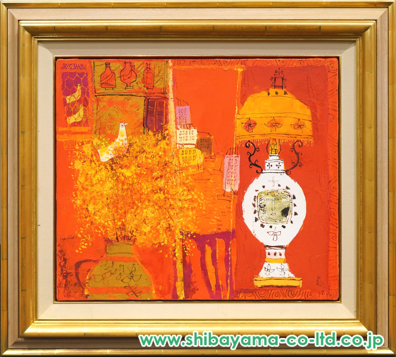 早川義孝「アトリエの中で」油彩 10号 :: 絵画買取・販売 - シバヤマ