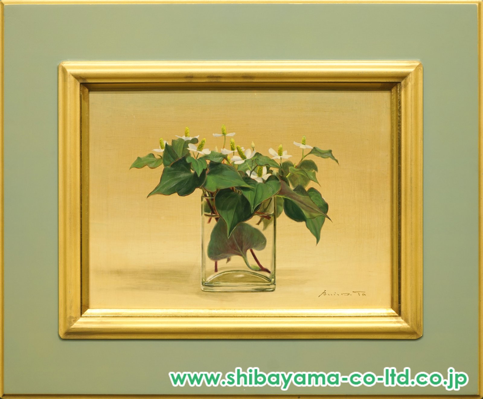 【F4号】ドクダミの花 油絵 oil painting 原画 黄色 イエロー 竹尾文夫「ドクダミの花」油彩 4号 :: 絵画買取・販売 - シバヤマ