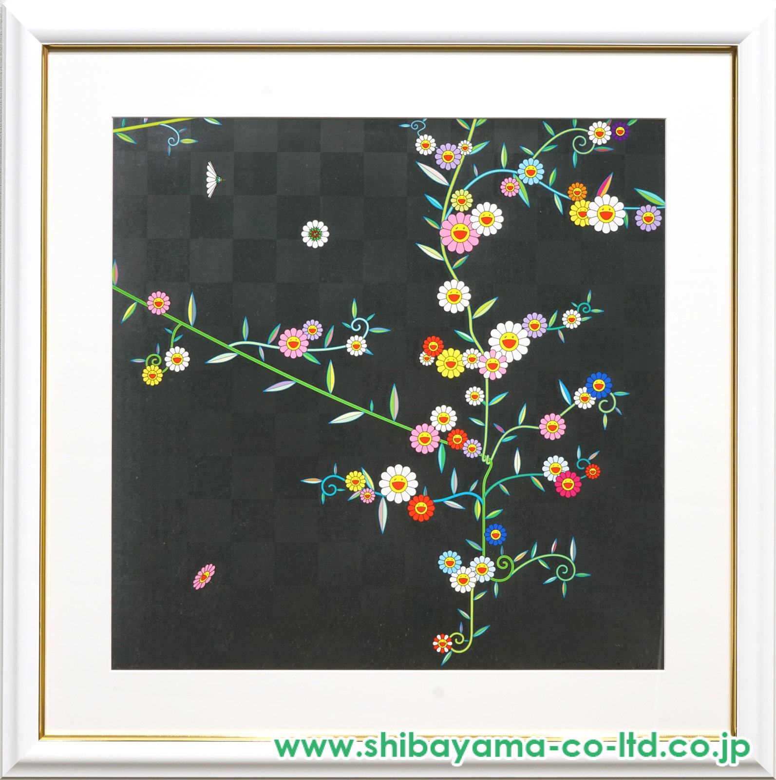 野村証券　60周年　ラグ　龍村美術織物　「宗達草花下絵光悦筆和歌錦」 レア　希少 野村証券 60周年 ラグ 龍村美術織物 「宗達草花下絵光悦筆和歌錦