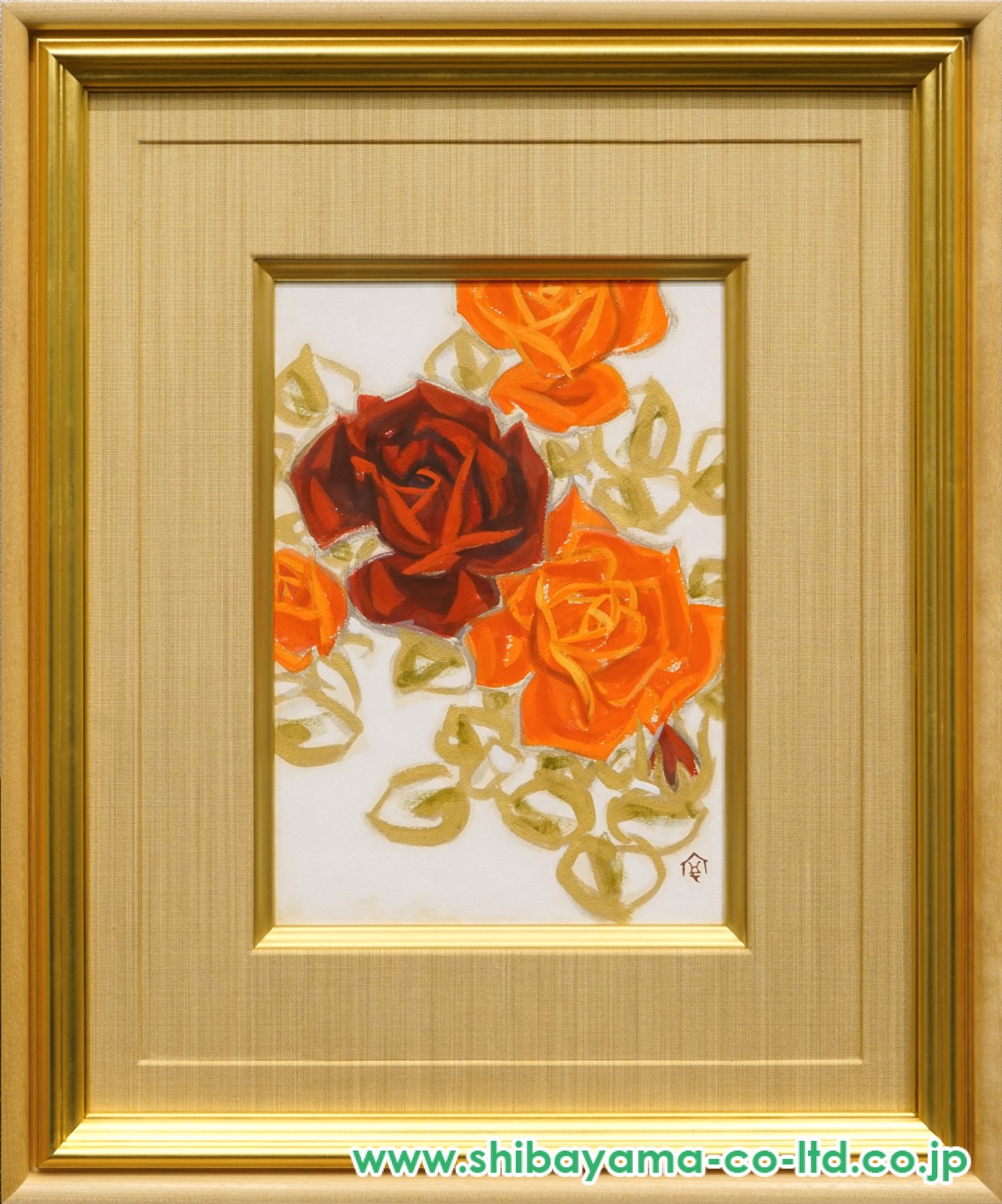 杉山寧「ばら」日本画 :: 絵画買取・販売 - シバヤマ