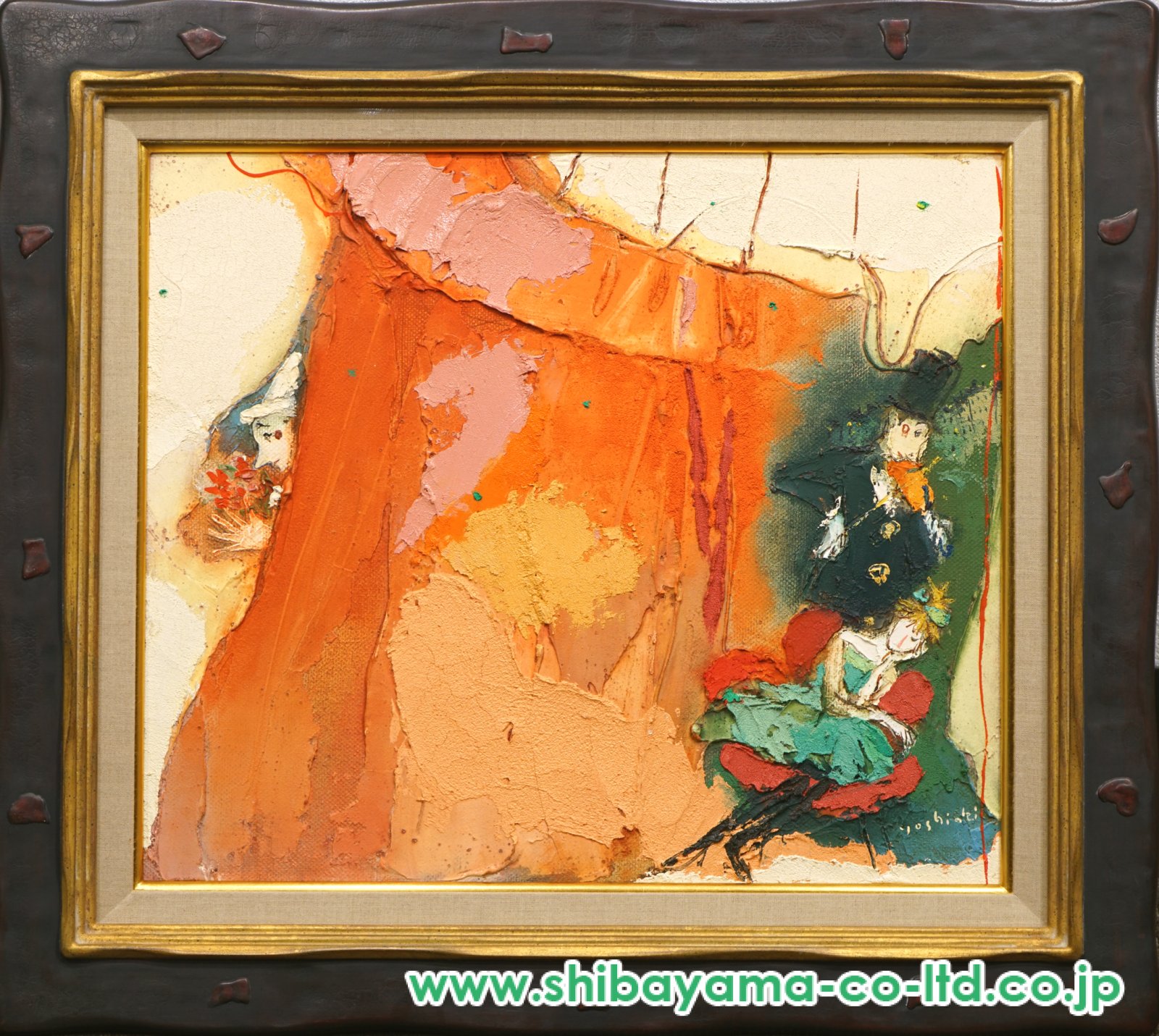 松井ヨシアキ「楽士とピエロと女」油彩 10号 :: 絵画買取・販売 - シバヤマ