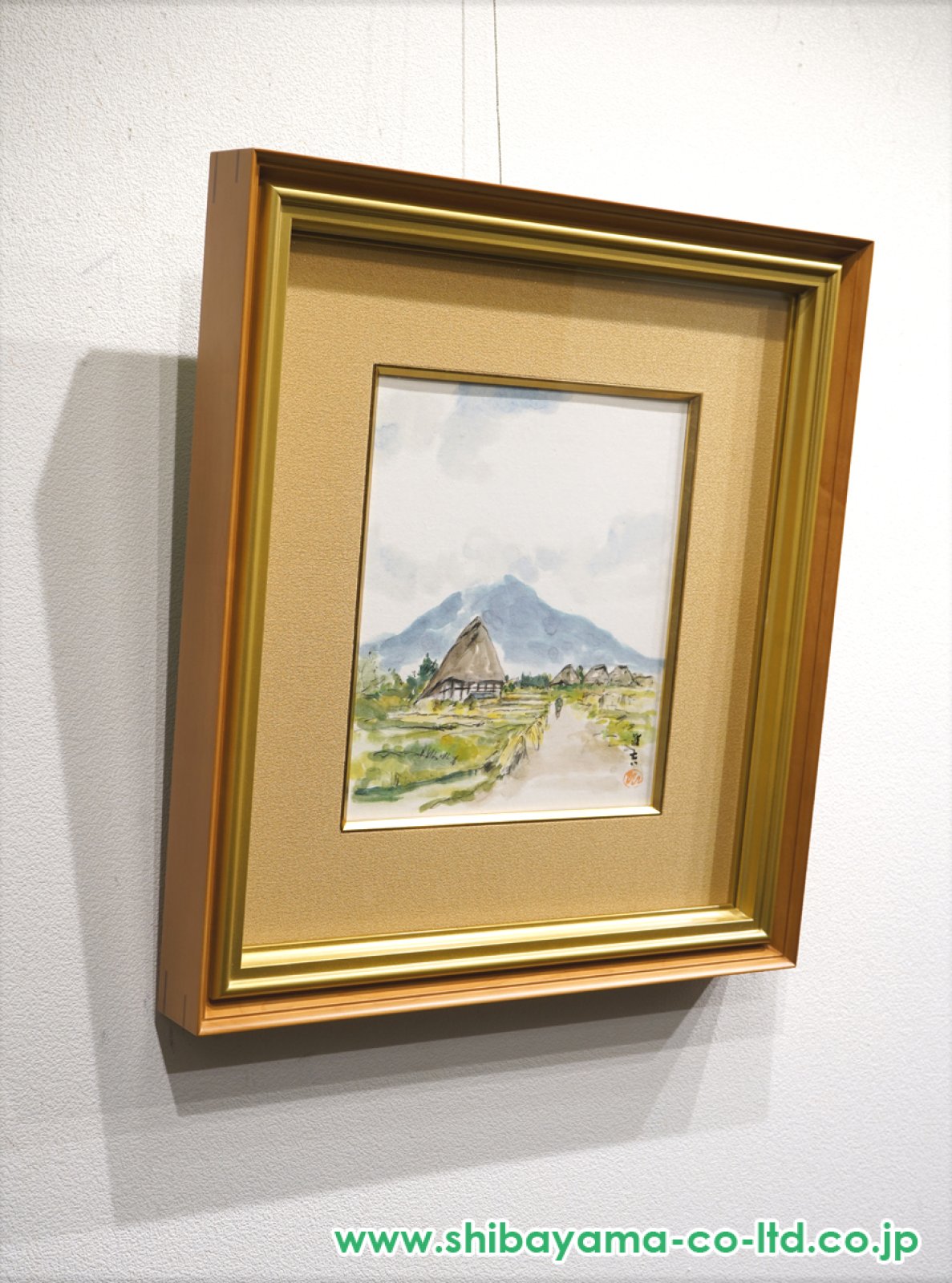 向井潤吉「岩本山遠望」水彩 3号 :: 絵画買取・販売 - シバヤマ