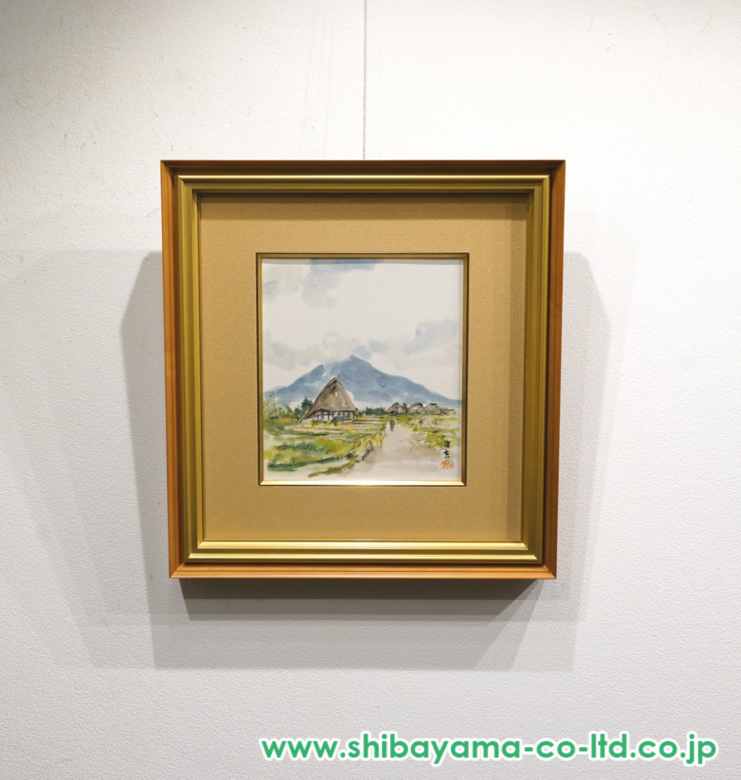 向井潤吉「岩本山遠望」水彩 3号 :: 絵画買取・販売 - シバヤマ