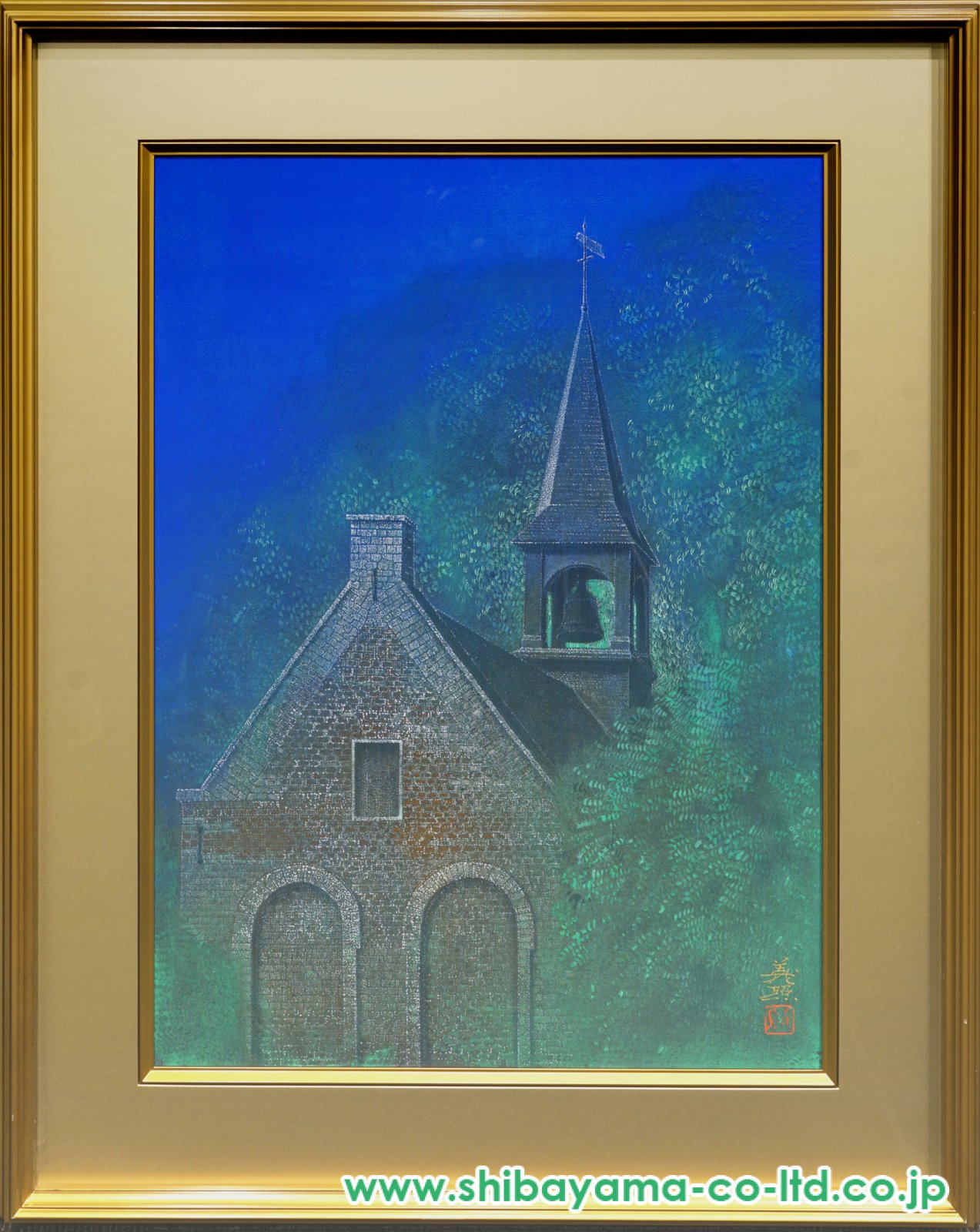 野村義照「ズンデルトの教会」日本画 P20号 :: 絵画買取・販売 - シバヤマ
