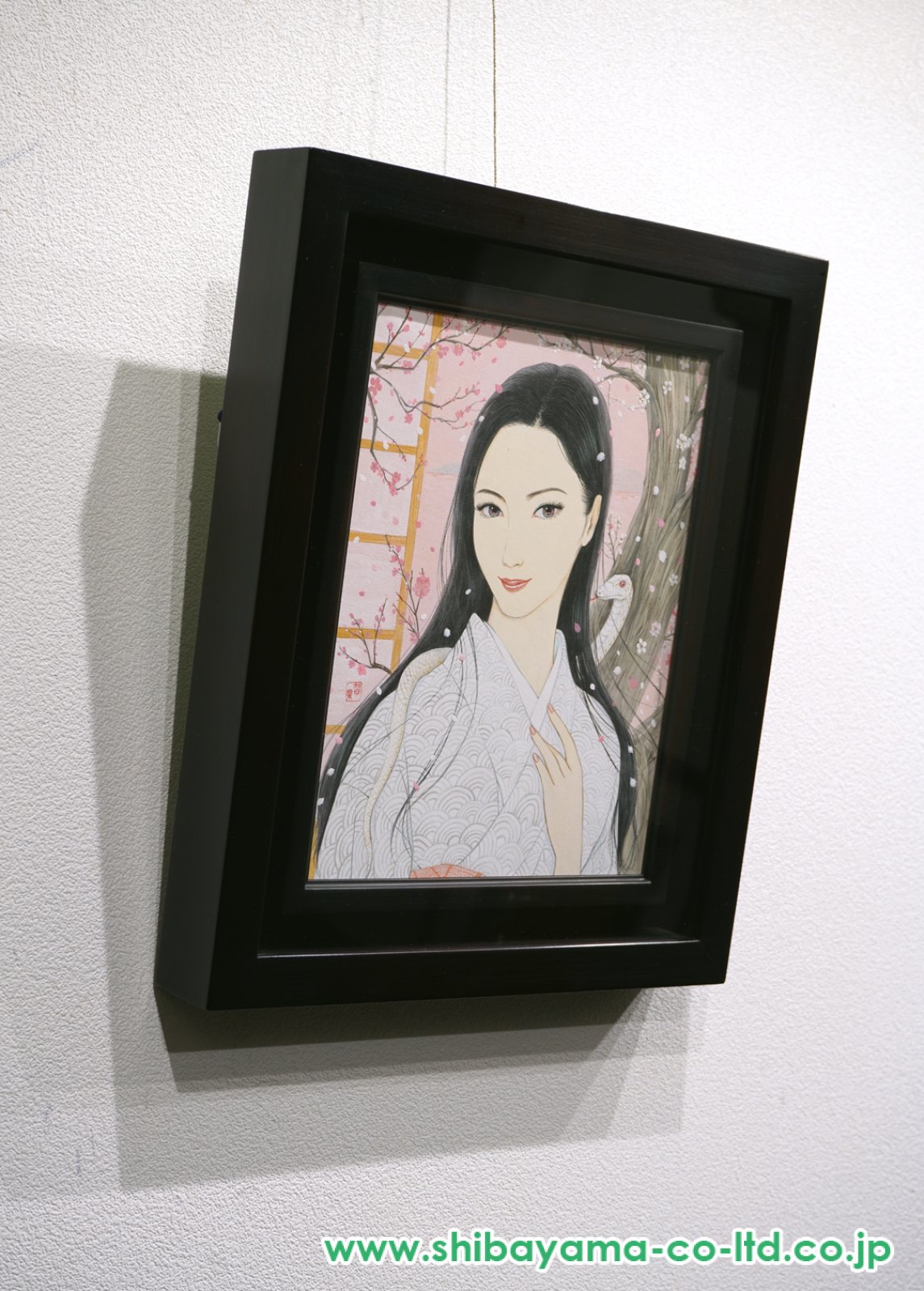 寒河江 智果「湖畔の女」日本画 3号 :: 絵画買取・販売 - シバヤマ