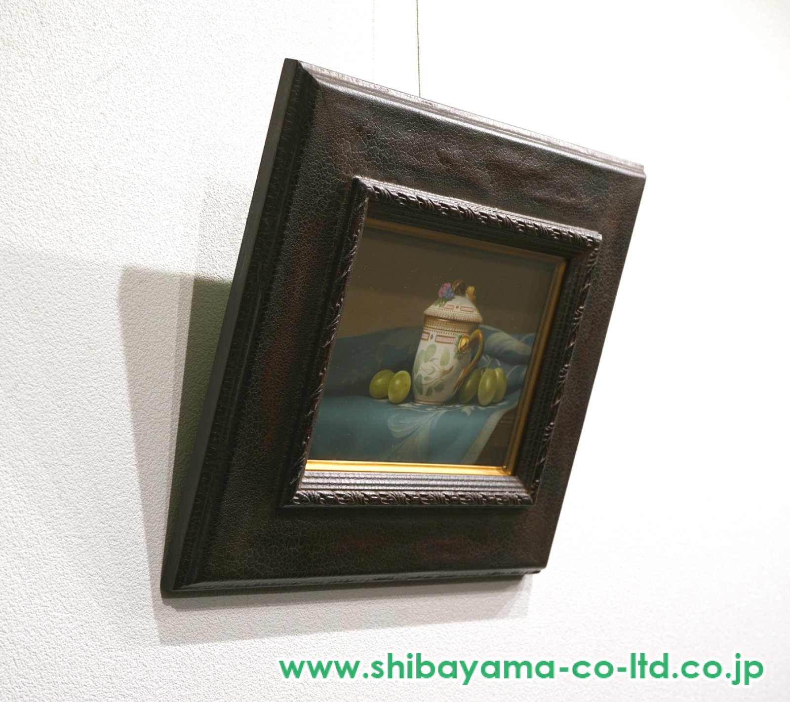 北浩二「クリームポットと葡萄」油彩 0号 :: 絵画買取・販売 - シバヤマ