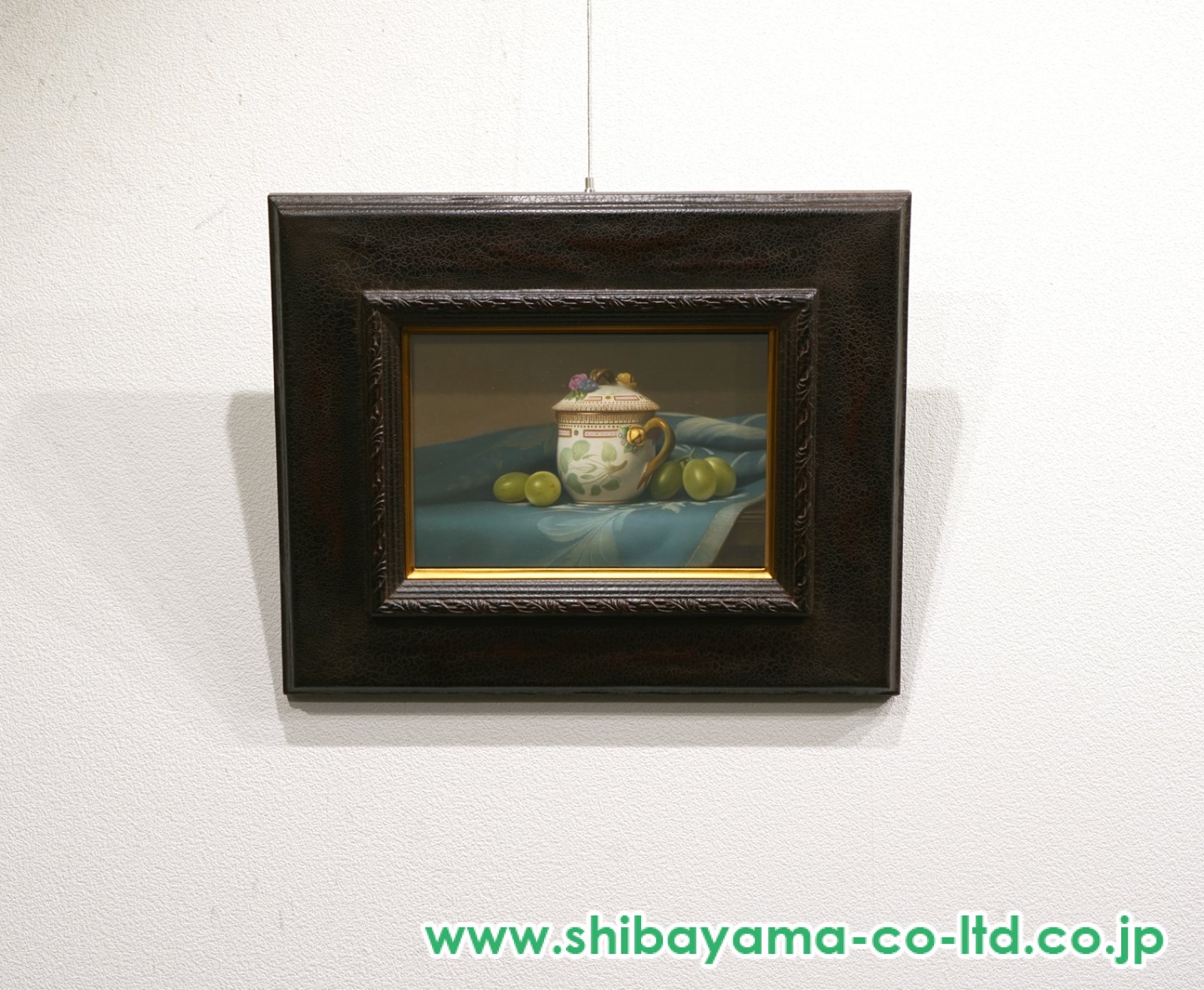 北浩二「クリームポットと葡萄」油彩 0号 :: 絵画買取・販売 - シバヤマ