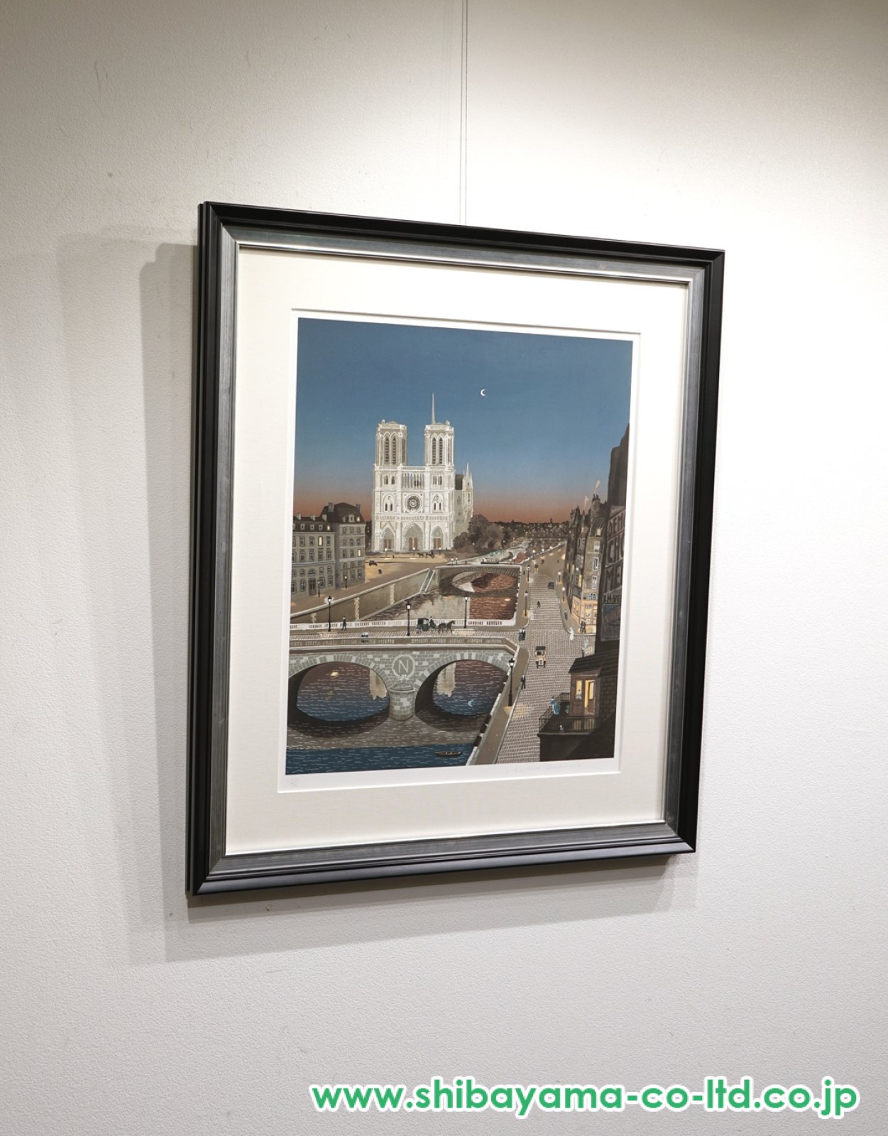 ミッシェル・ドラクロワ「夜のノートルダム寺院」シルクスクリーン