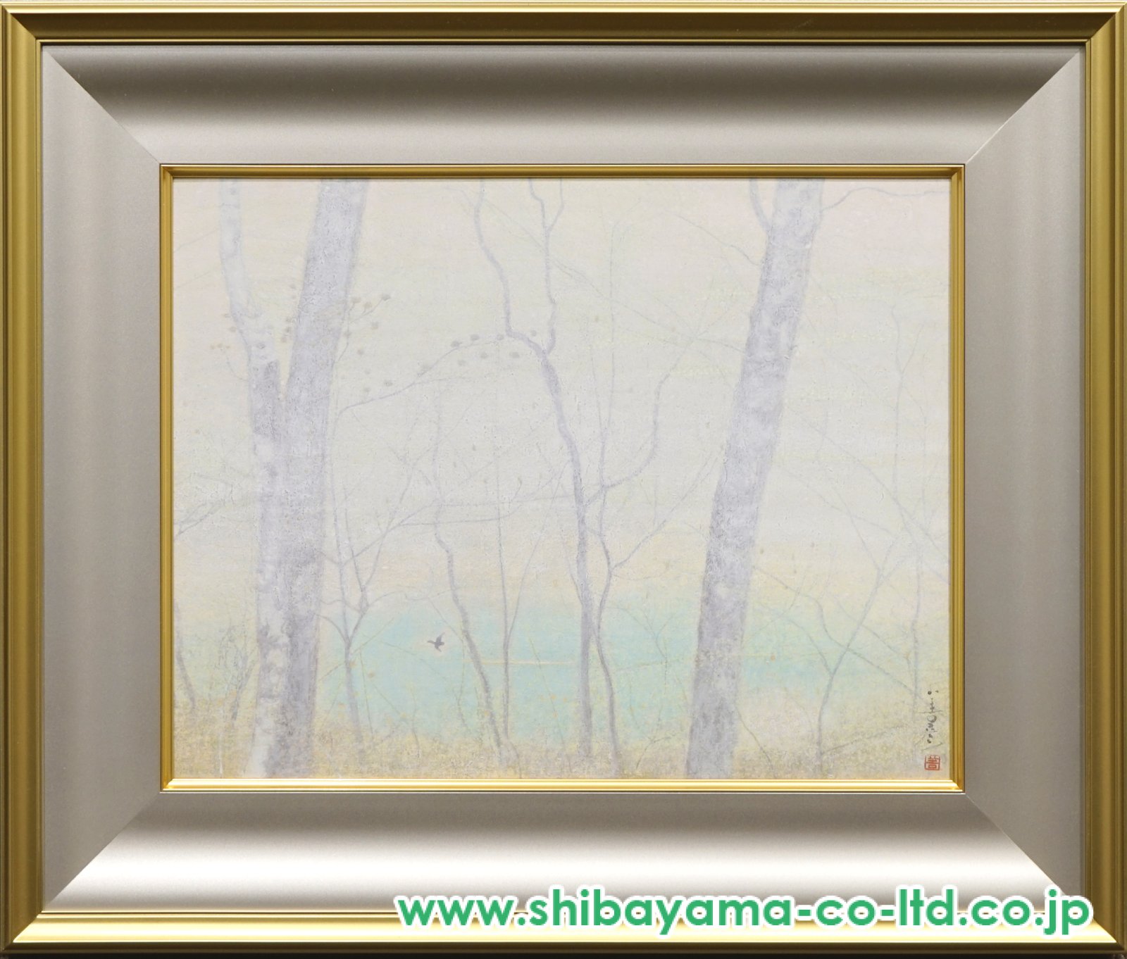 吉田善彦「霧の山湖」日本画 6号 :: 絵画買取・販売 - シバヤマ