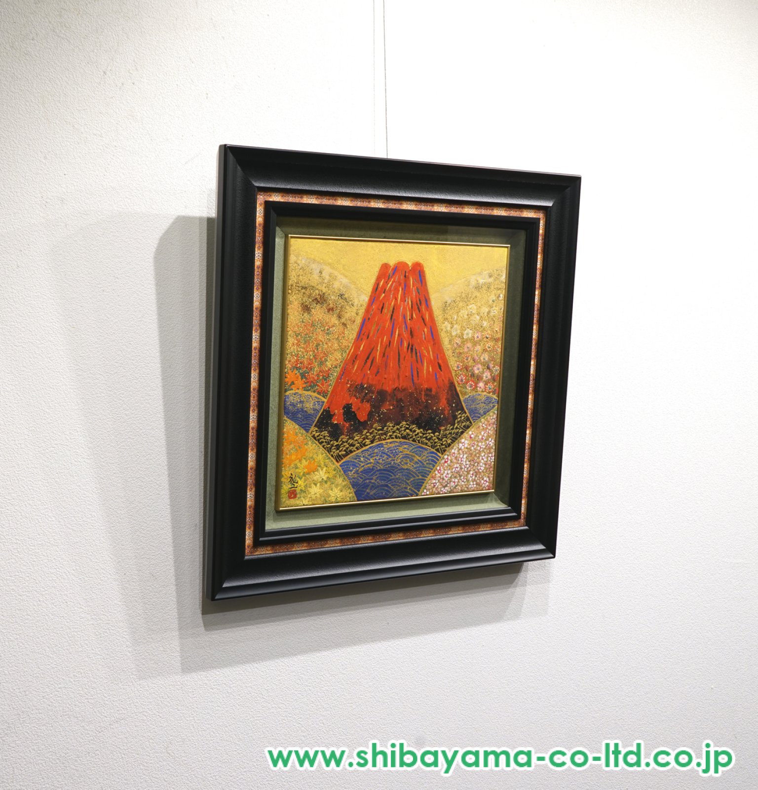 平松 礼二、Japon・日本の色と形・紅葉編、新品額装付、画集画、状態良好 平松礼二「紅々不二」日本画 4号スクエア :: 絵画買取・販売 - シバヤマ