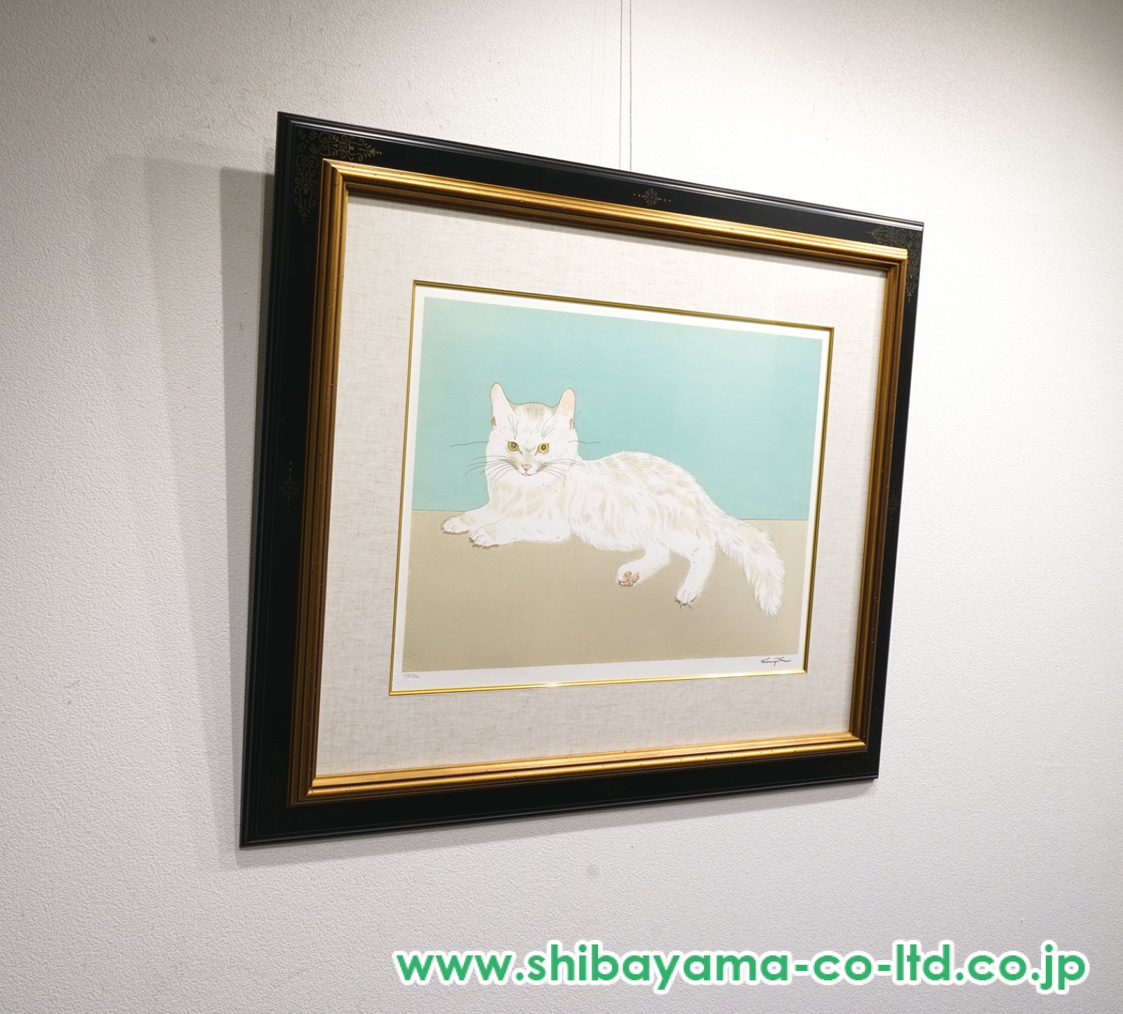 藤田嗣治「白い猫」リトグラフ :: 絵画買取・販売 - シバヤマ