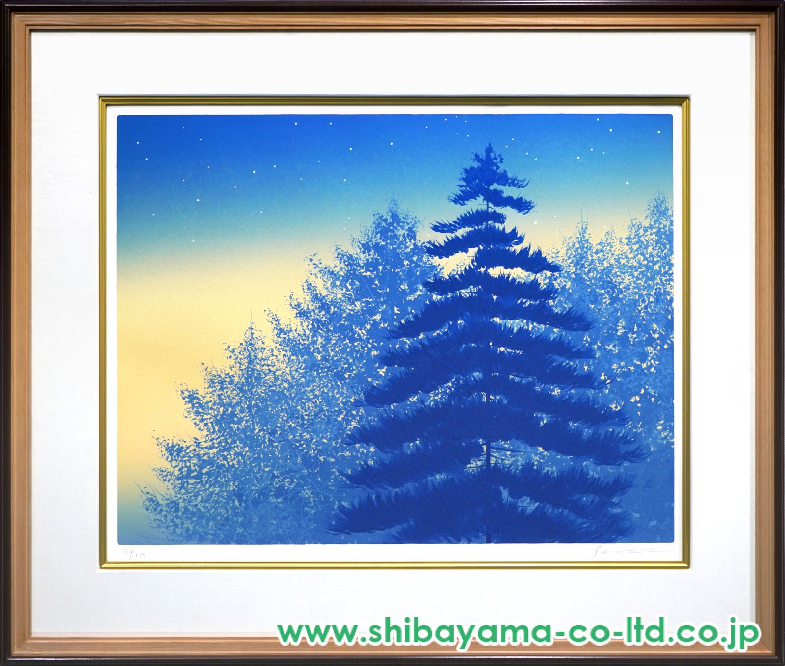 24時間以内に売れなければ300円シルクスクリーン応用絵画　「見つめるキャッツ」 千住博「コスモス」シルクスクリーン :: 絵画買取・販売 - シバヤマ