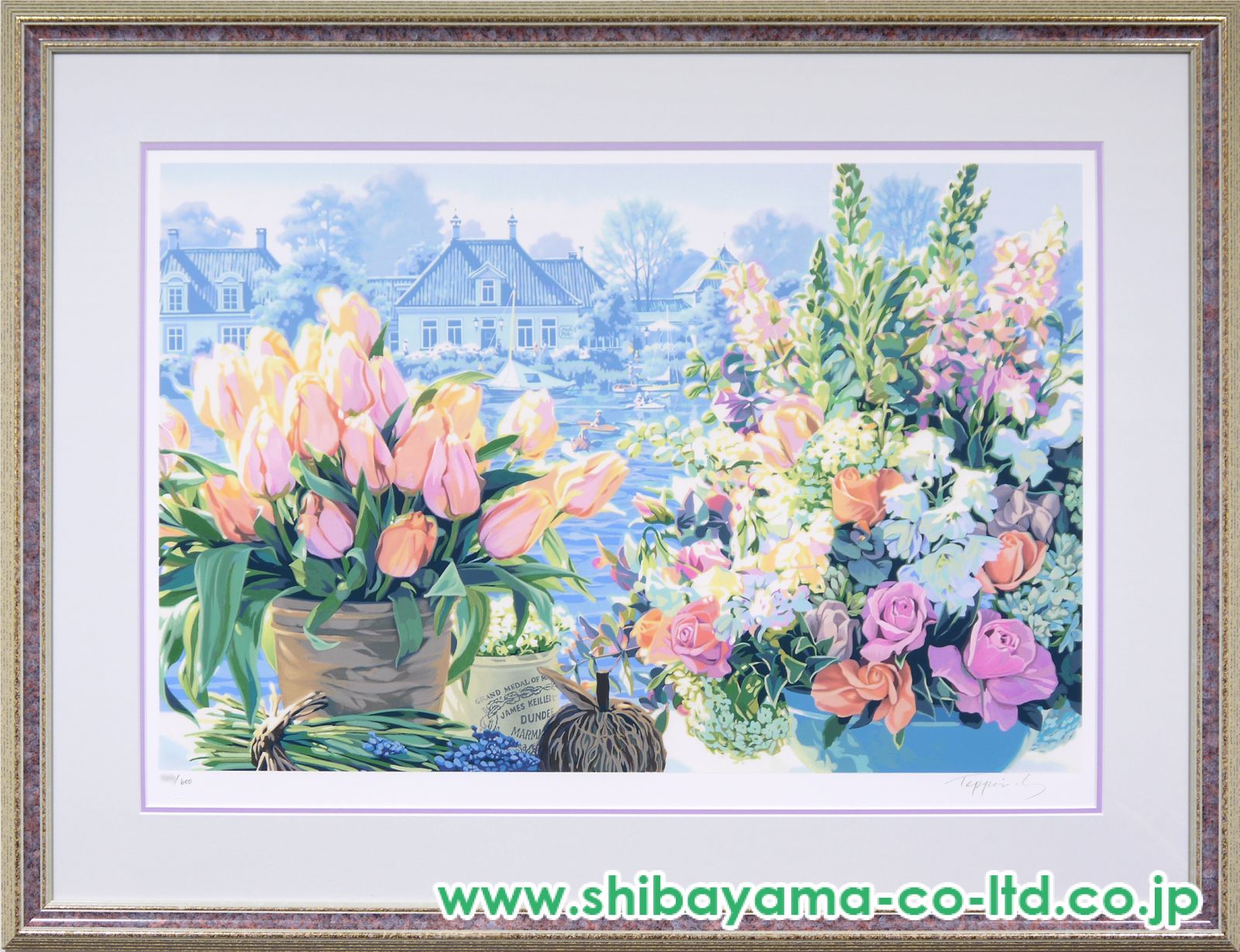 笹倉鉄平「ブルーメンス」シルクスクリーン :: 絵画買取・販売