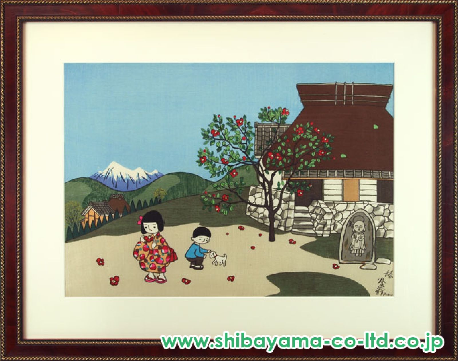 谷内六郎「椿」木版画 :: 絵画買取・販売 - シバヤマ