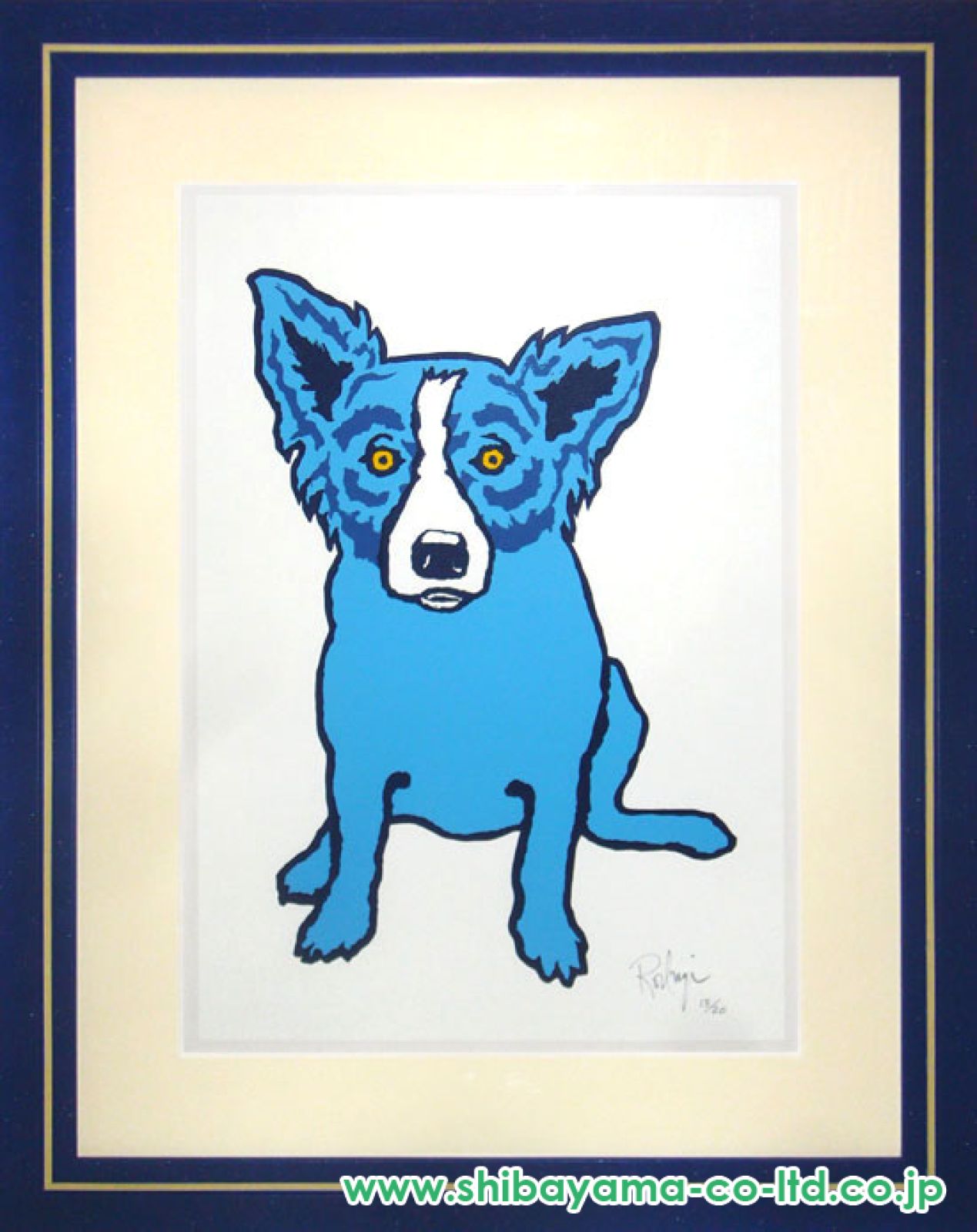 【ジョージロドリーゲ作ブルードック】額入り版画絵画美品額入り ジョージロドリーゲ作ブルードック】額入り版画絵画美品額入り