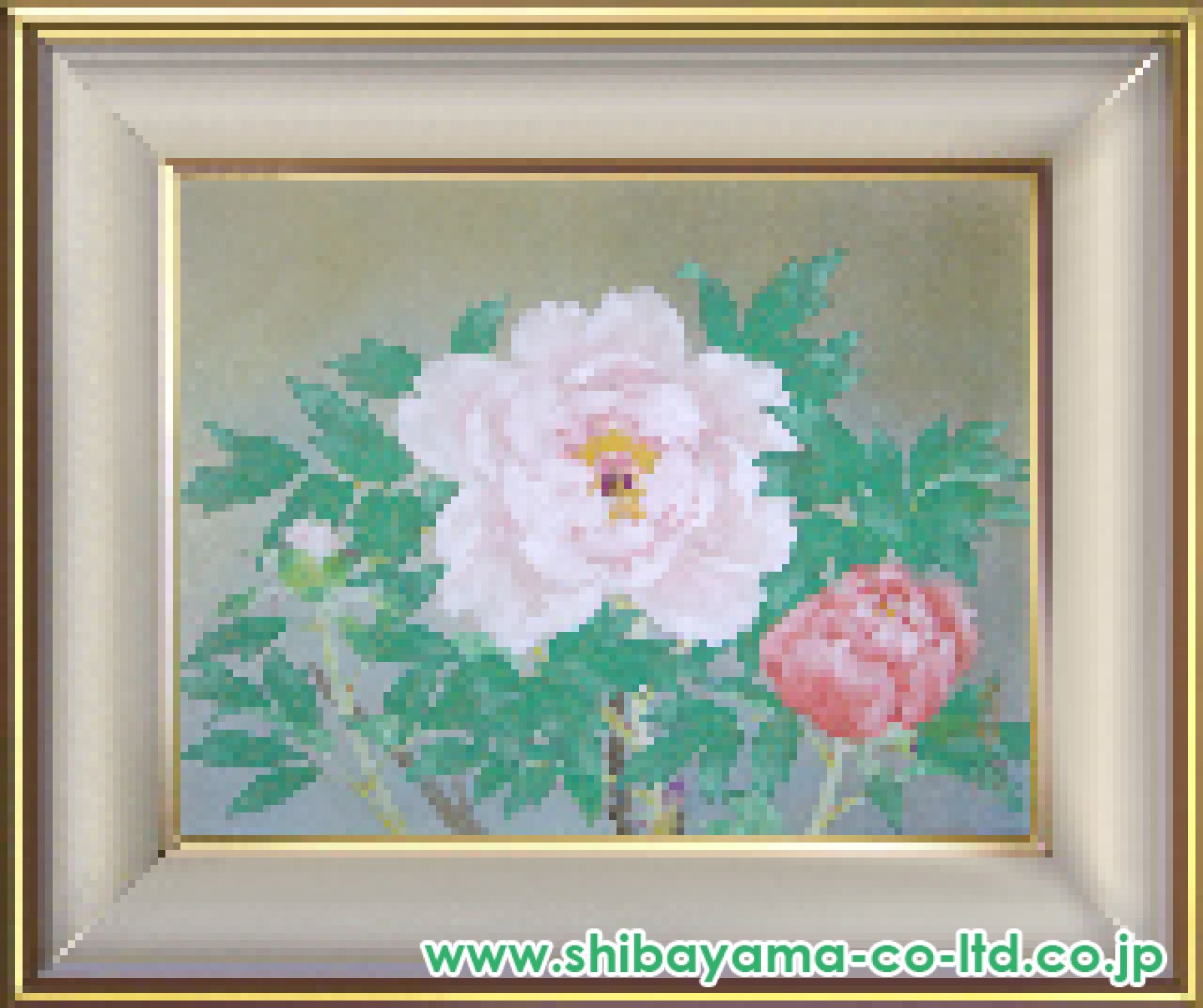 岡崎忠雄「牡丹」日本画 F10号 :: 絵画買取・販売 - シバヤマ