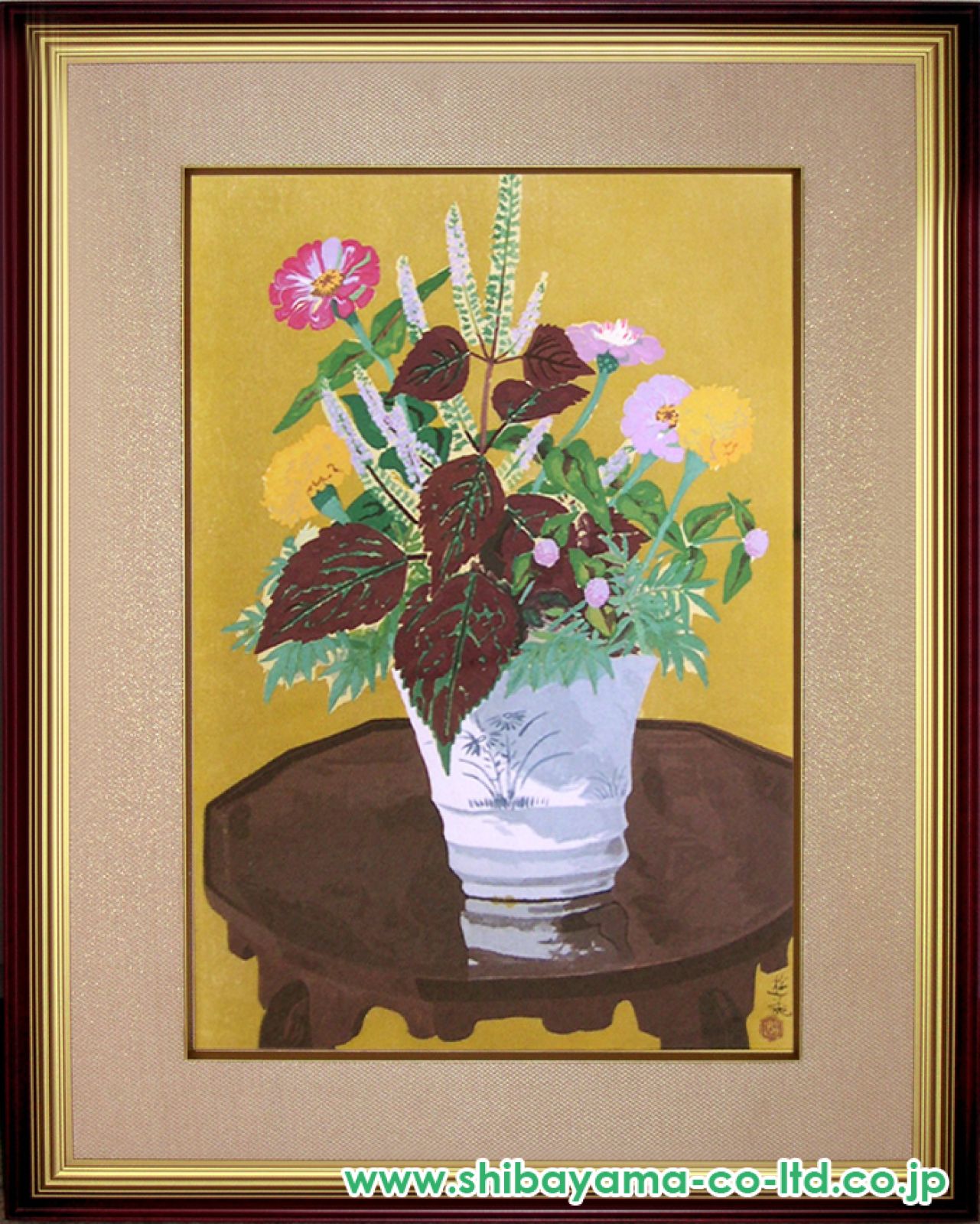 小倉遊亀「紫蘇の花」木版画 :: 絵画買取・販売 - シバヤマ