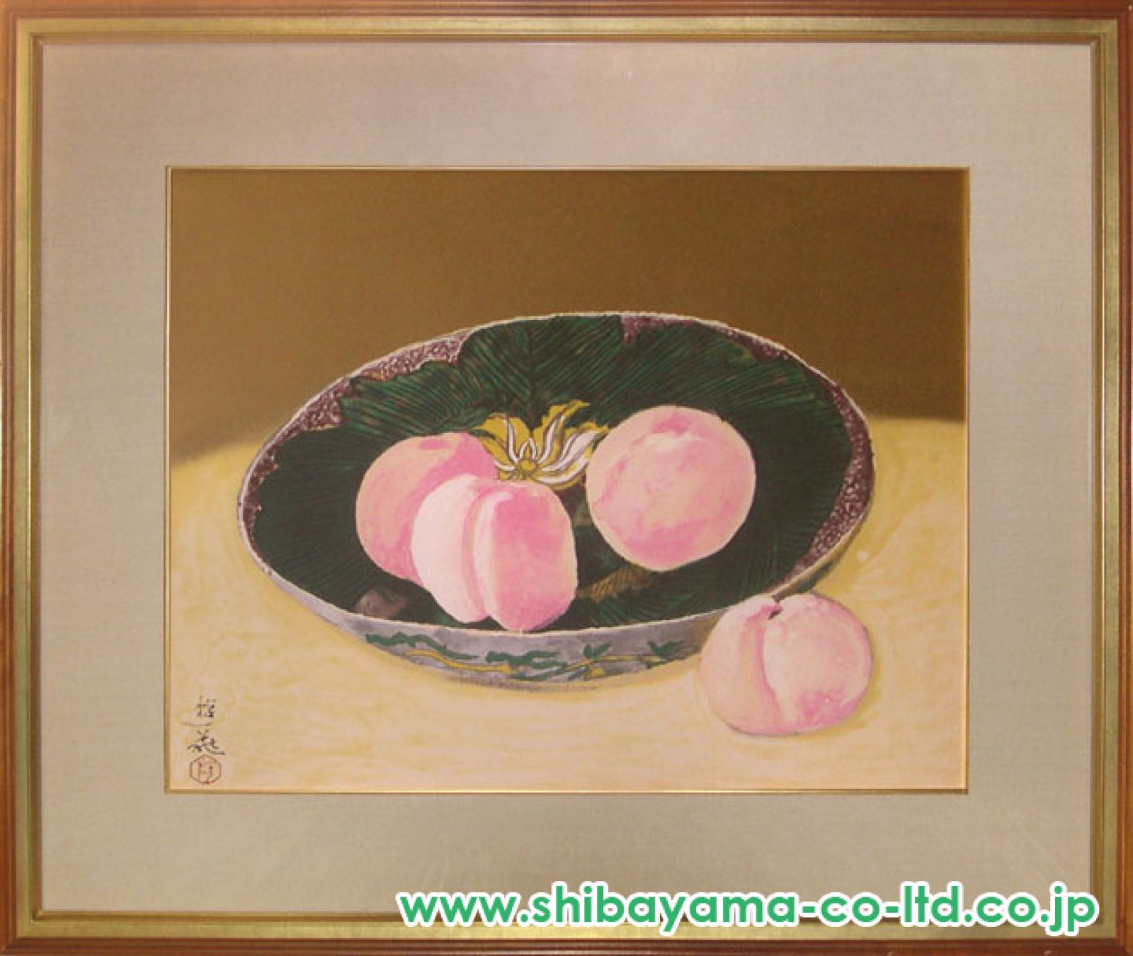 小倉遊亀「古九谷皿と白桃」リトグラフ :: 絵画買取・販売
