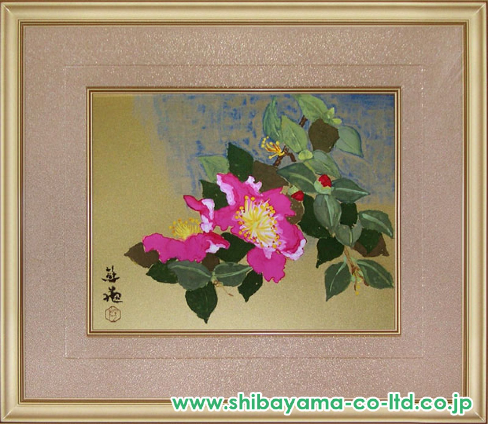 小倉遊亀「山茶花」リトグラフ :: 絵画買取・販売 - シバヤマ