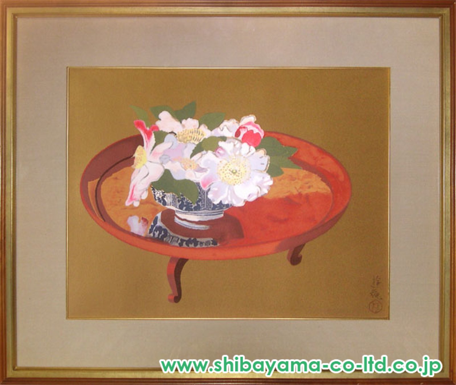 小倉遊亀「山茶花」リトグラフ :: 絵画買取・販売 - シバヤマ