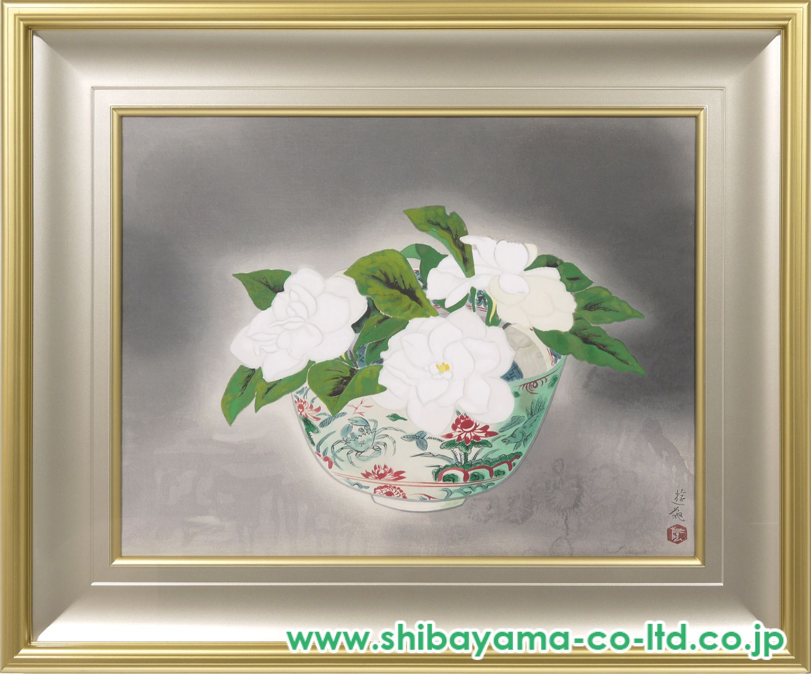 極美品✨未使用　小倉遊亀　山茶花　木版画 複製原画　エディション　144/250 gallery-uchida_p1-2134-ky