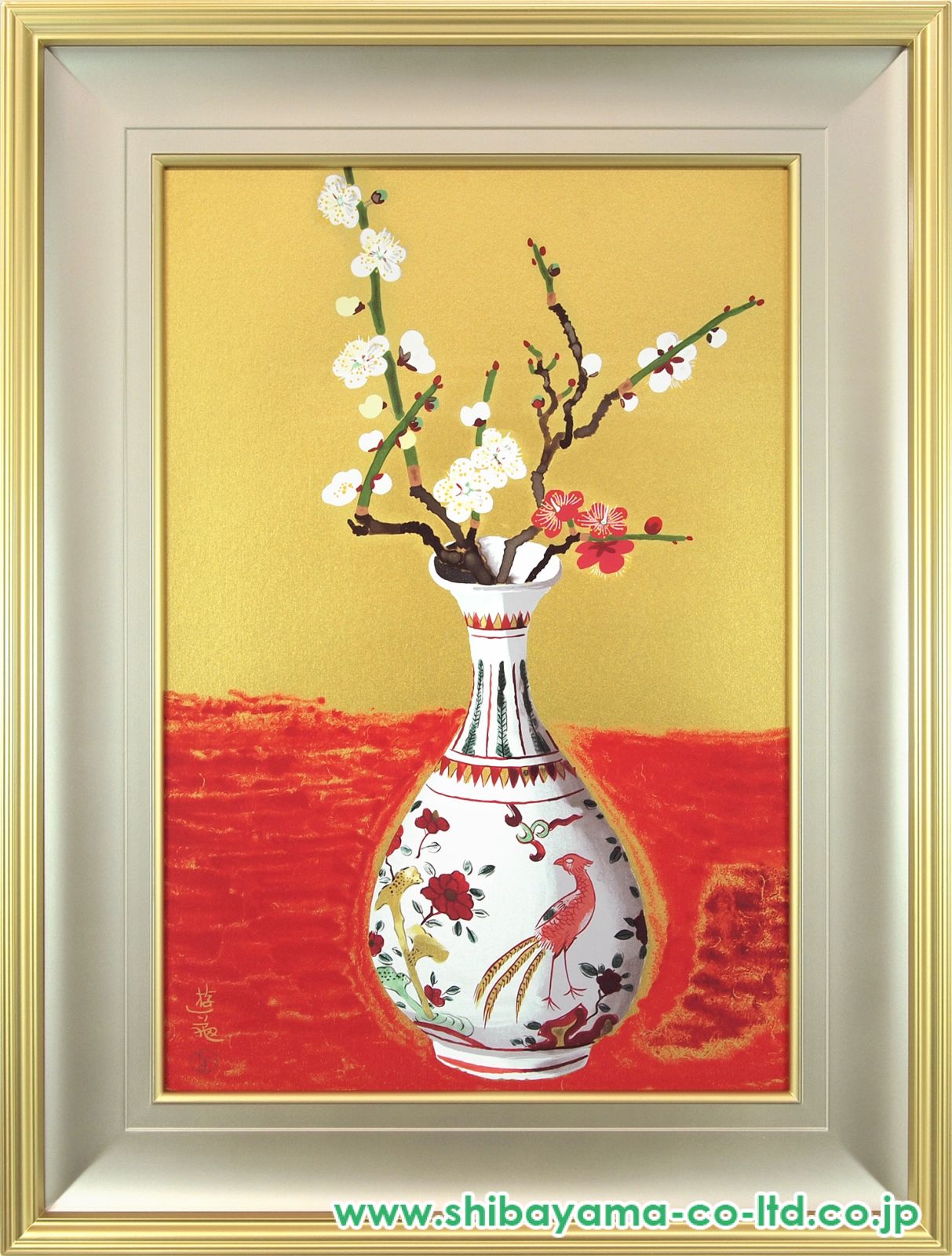 【匿名配送】小倉遊亀「紅梅白梅」額付44×39cm 特殊ガラスネオパリエ転写陶板 匿名配送】小倉遊亀「紅梅白梅」額付44×39cm 特殊ガラスネオ