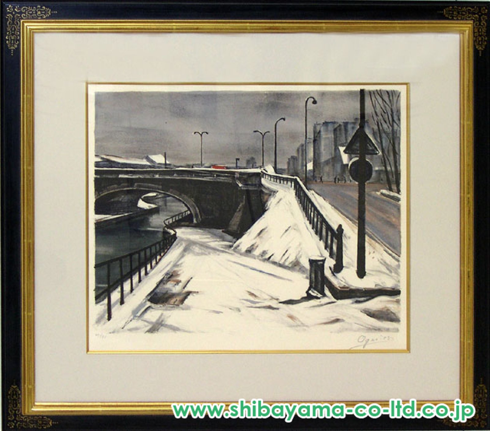 リトグラフ　都市の雪 リトグラフ 都市の雪 リトグラフ [新雪嵐山] 8号 | 後藤純男美術館