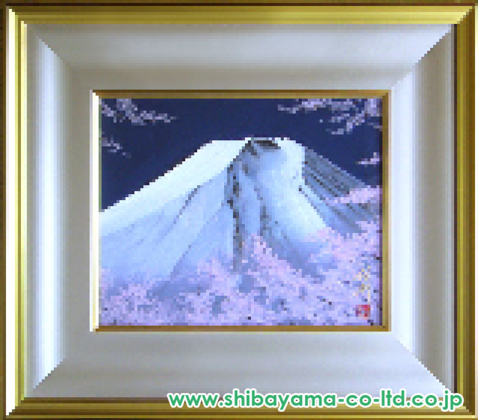 清水信行「富岳春麗」日本画 3号 :: 絵画買取・販売 - シバヤマ