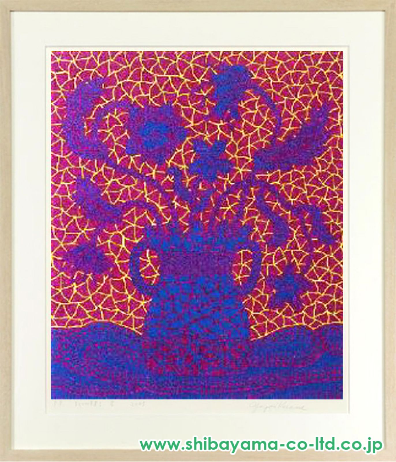 ラメカラー　ブルー  草間彌生　　絵画作品　SMサイズ ラメカラー ブルー 草間彌生 絵画作品 SMサイズ