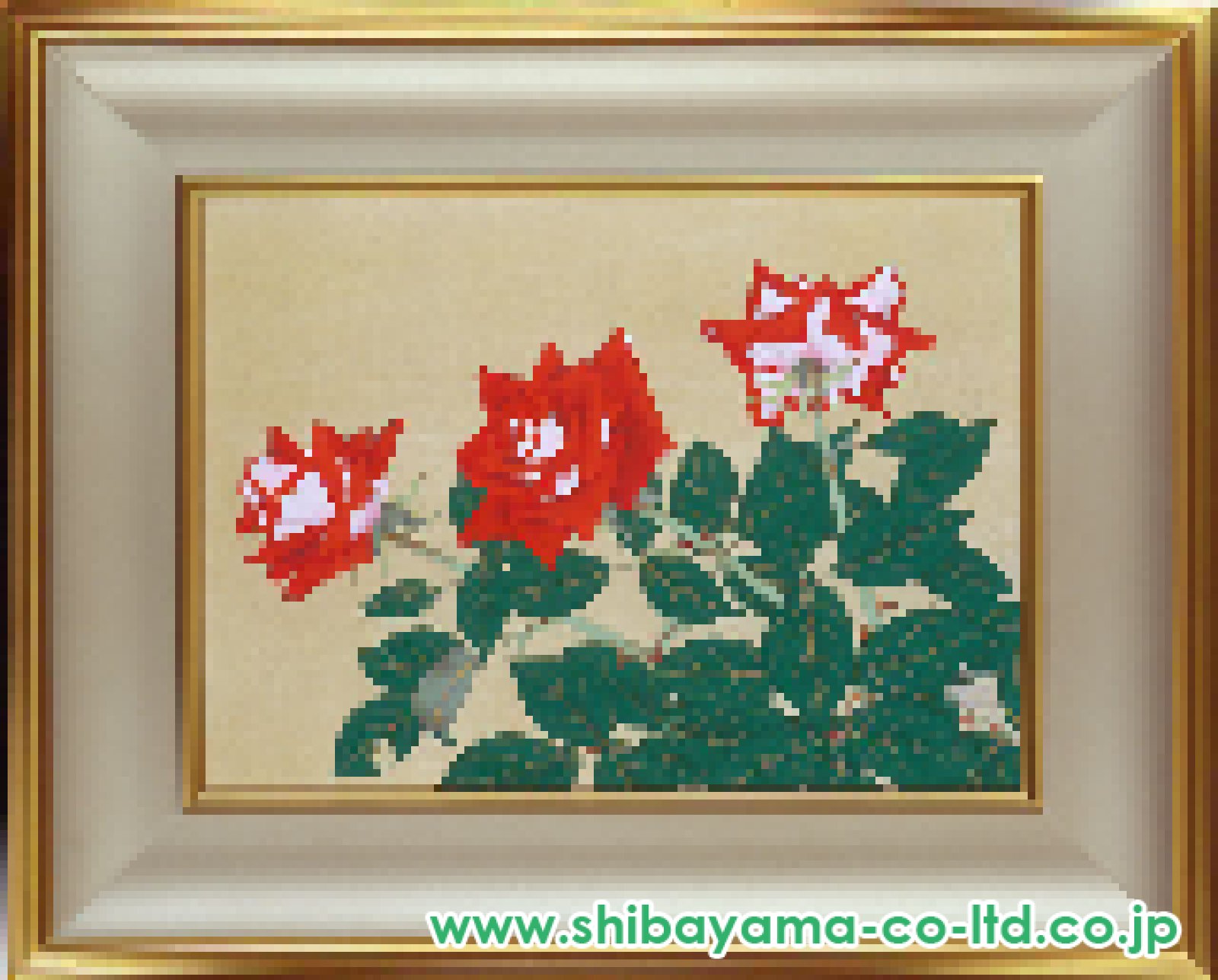 中島千波「薔薇」日本画 F8号 :: 絵画買取・販売 - シバヤマ