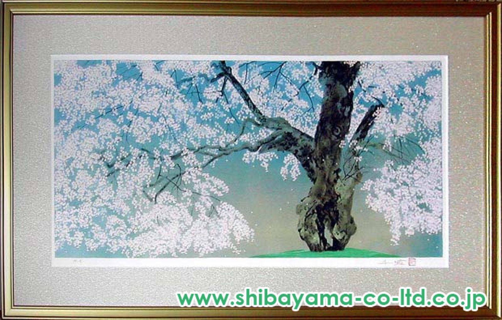 中島千波「常照皇寺の九重桜」シルクスクリーン :: 絵画買取