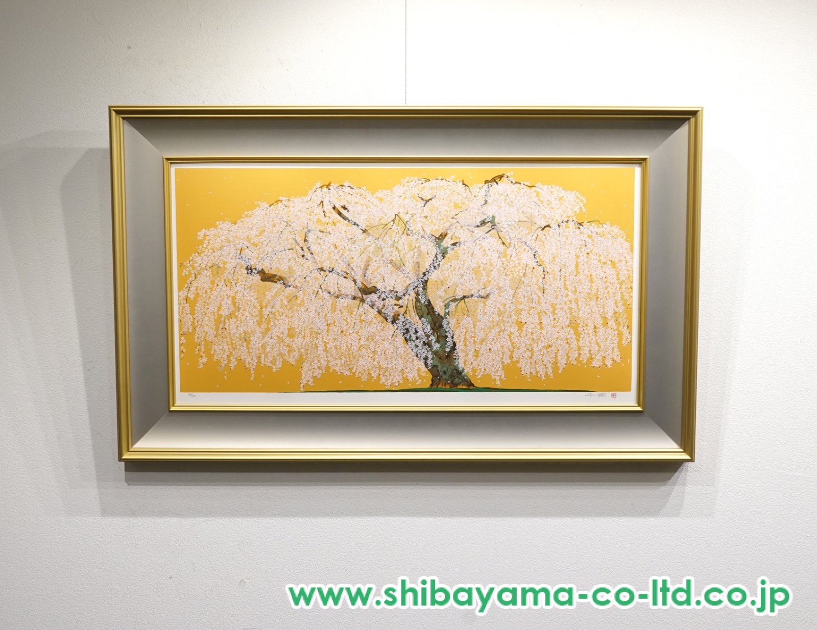 中島千波「久遠寺の瀧桜」シルクスクリーン :: 絵画買取・販売 - シバヤマ