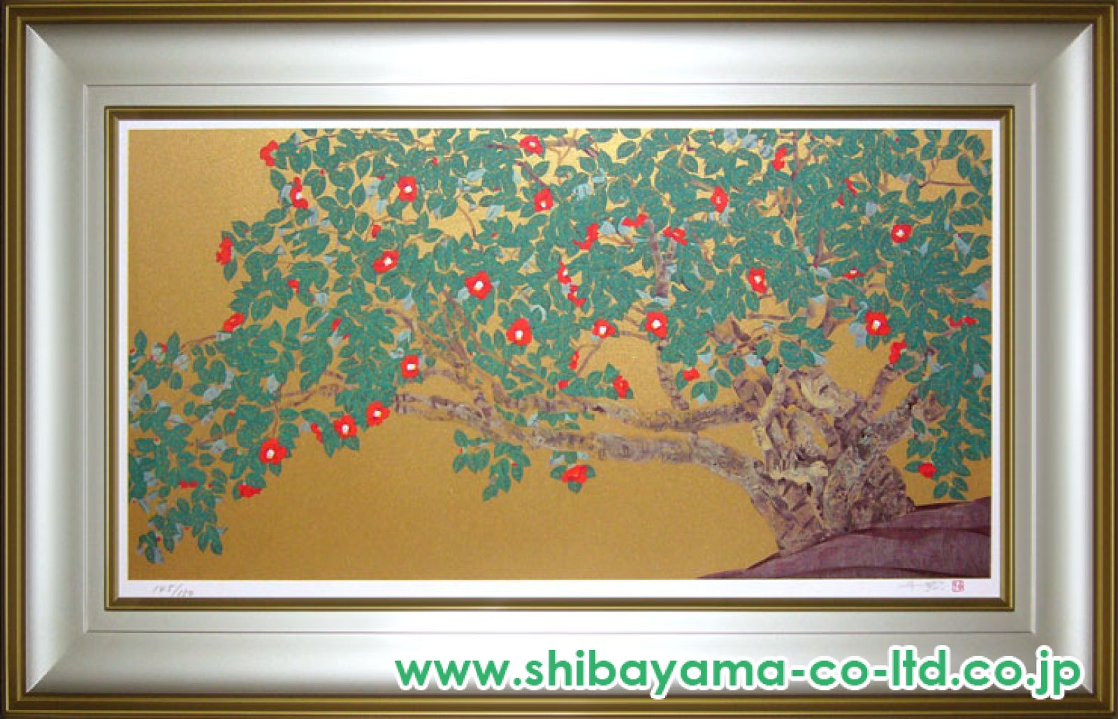 中島千波富貴図 中島千波富貴図 （小竹美術】真作保証！！□中島千波「牡丹