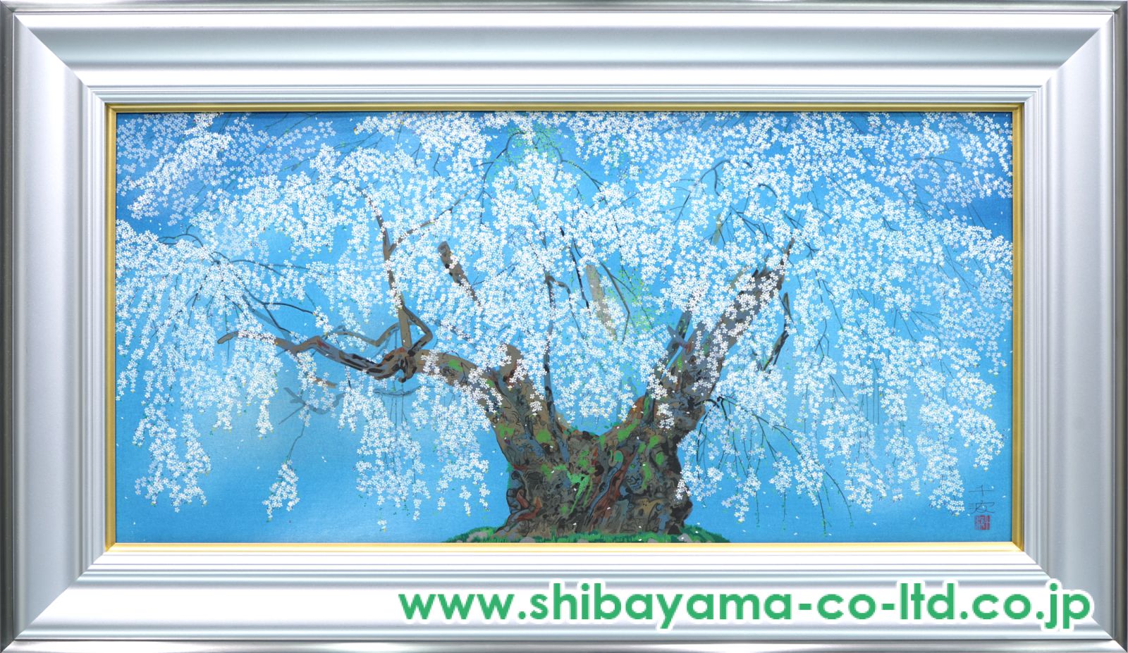 希少　夢殿の枝垂桜　中島千波　木板画 希少 夢殿の枝垂桜 中島千波 木板画