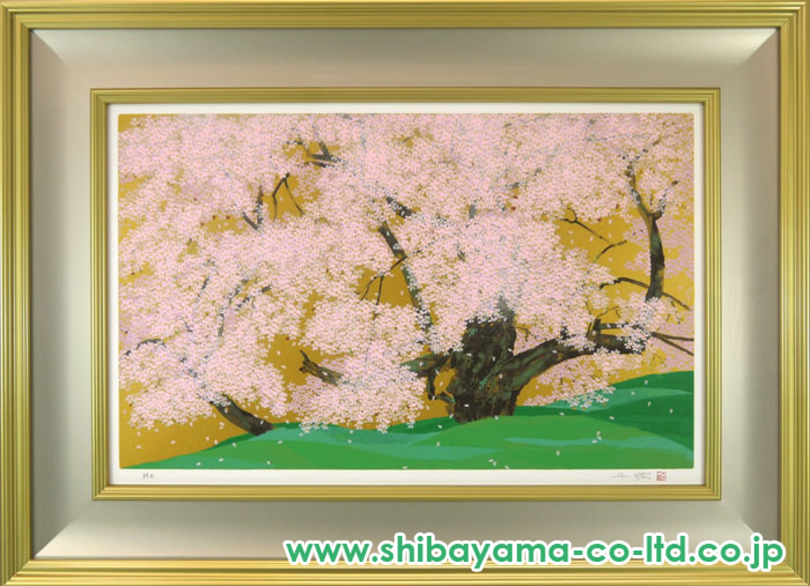 中島千波「臥龍桜(8)」リトグラフ＋シルクスクリーン :: 絵画買取