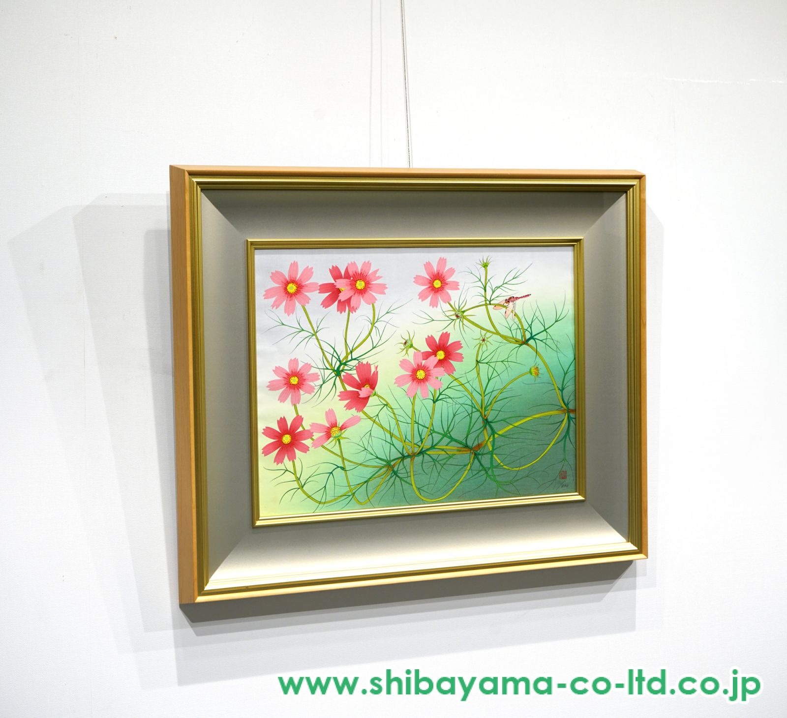 中島千波 【こすもす】アダチ版画研究所 木版画 中島千波 【こすもす】アダチ版画研究所 木版画