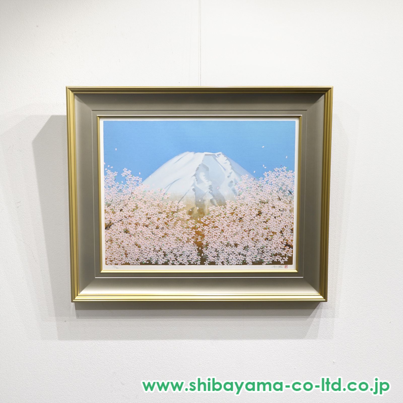 中島千波「不二に桃花図」シルクスクリーン 中島千波「不二に桃花図」シルクスクリーン 版画
