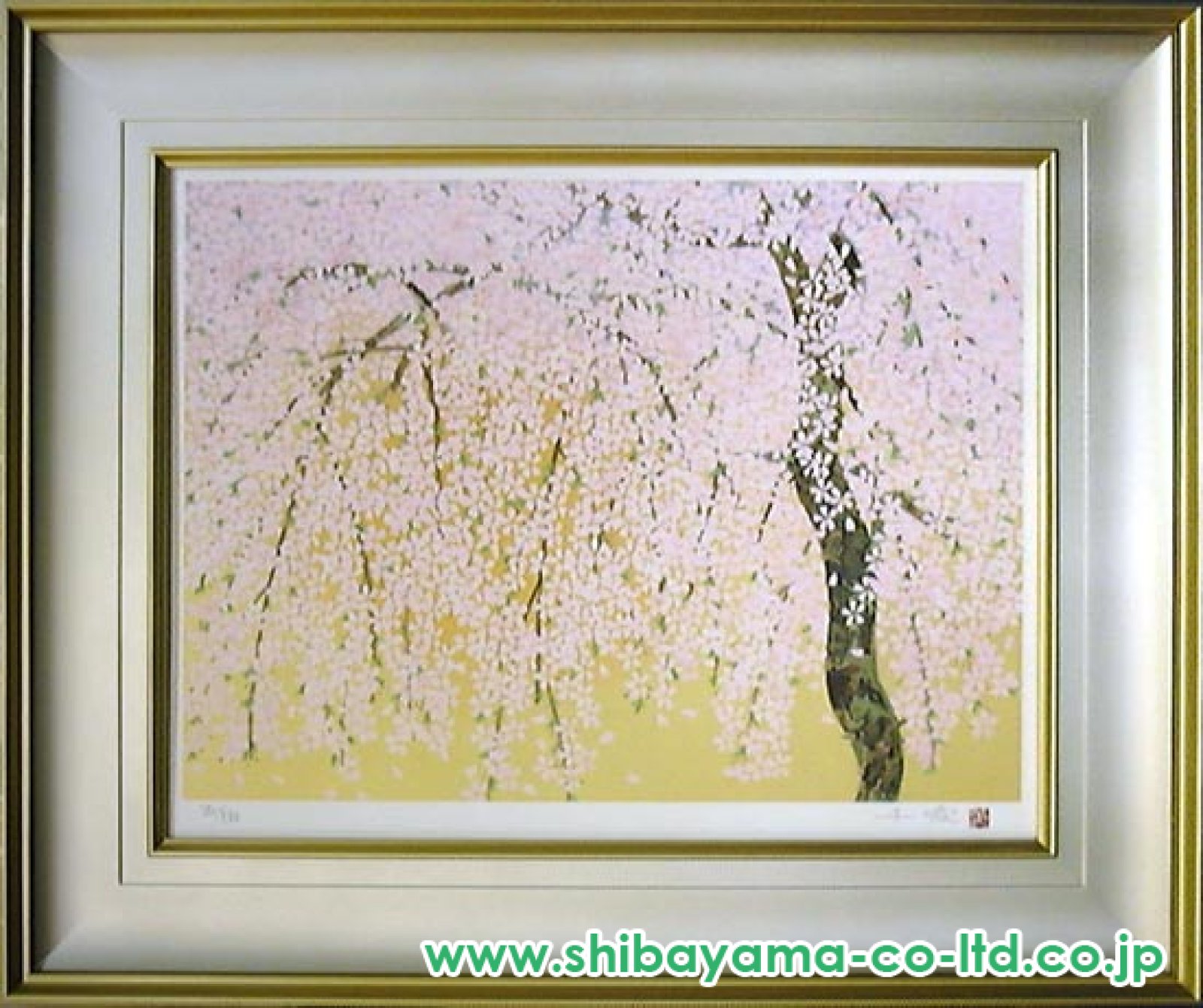 中島千波「枝垂桜(1)」リトグラフ :: 絵画買取・販売 - シバヤマ