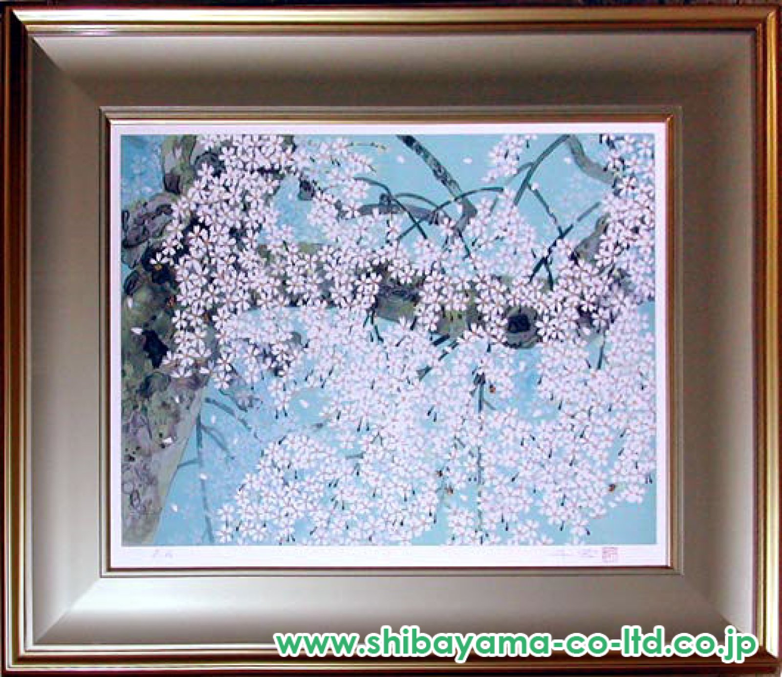 リトグラフ版画　中島千波「桜花春宵」 中島千波「桜花春宵」リトグラフ :: 絵画買取・販売 - シバヤマ