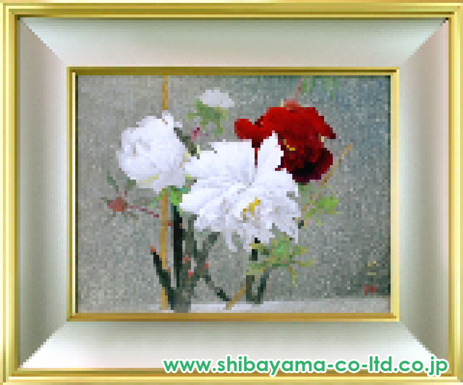 那波多目功一「寒牡丹」日本画 8号 :: 絵画買取・販売 - シバヤマ