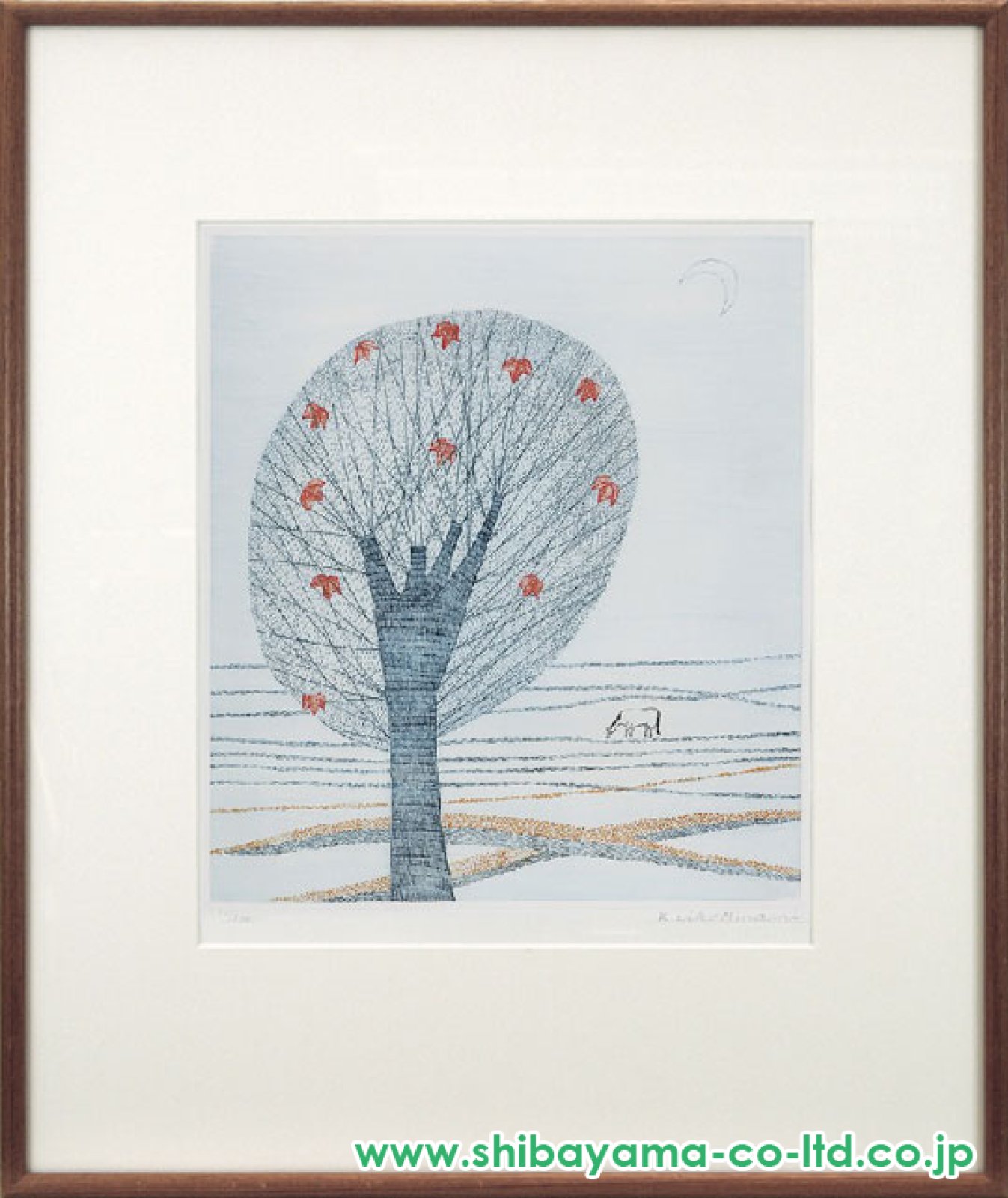 南桂子「初冬の木」エッチング :: 絵画買取・販売 - シバヤマ