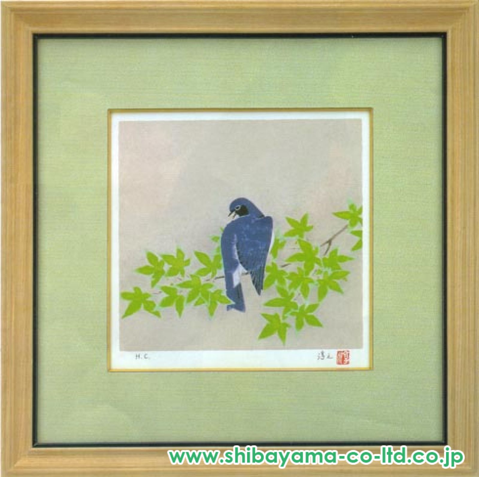 上村淳之 瑠璃鶲 動物画 作家直筆サイン 日本画 版画 絵画 真作保証 上村淳之 瑠璃鶲 動物画 作家直筆サイン 日本画 版画 絵画 真作