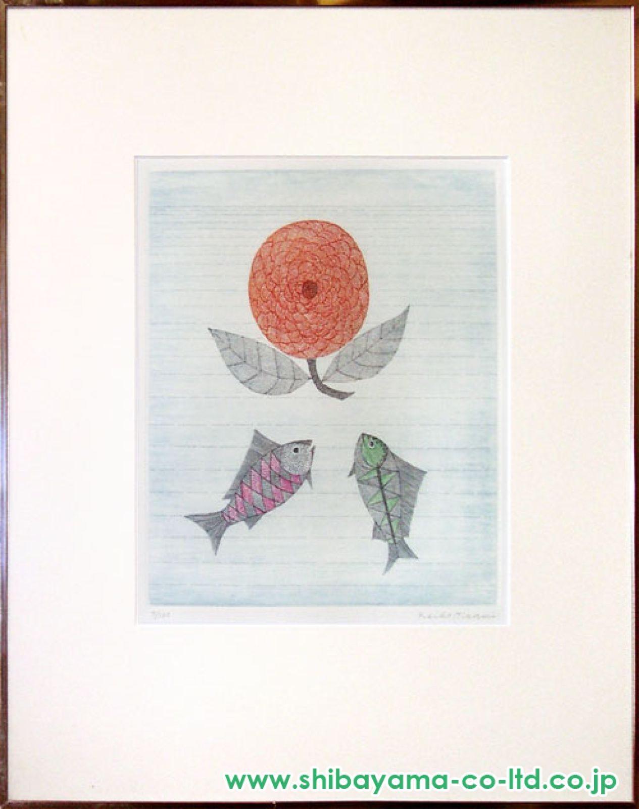 南桂子「魚と花」エッチング :: 絵画買取・販売 - シバヤマ