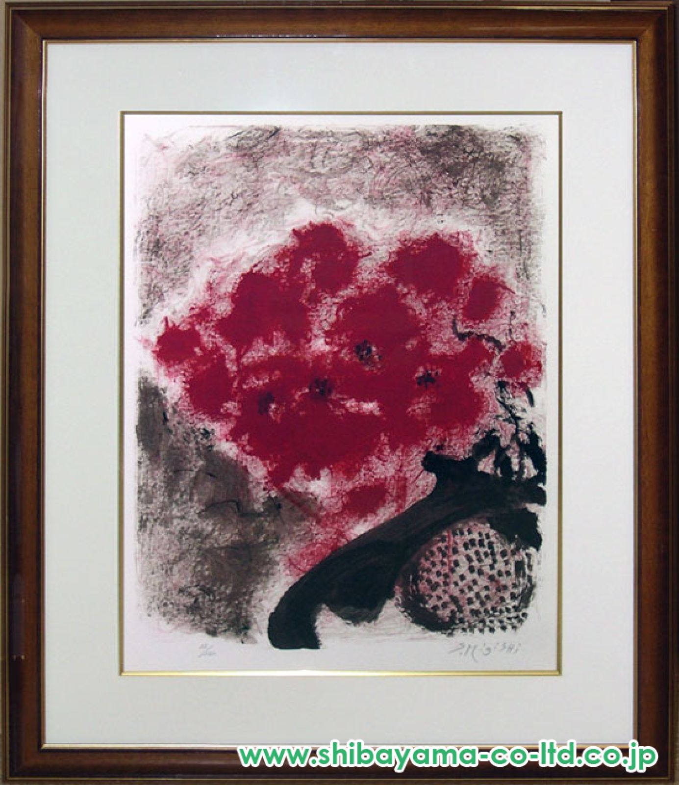 三岸節子　リトグラフ 三岸節子 『花』 リトグラフ - 北海道画廊